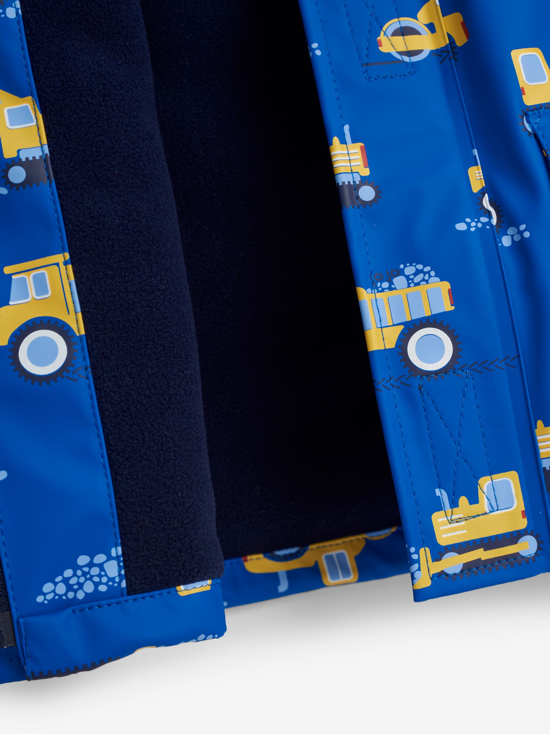 Cobalt Blue Digger Print Cosy Waterproof Jacket - Image 6 of 7