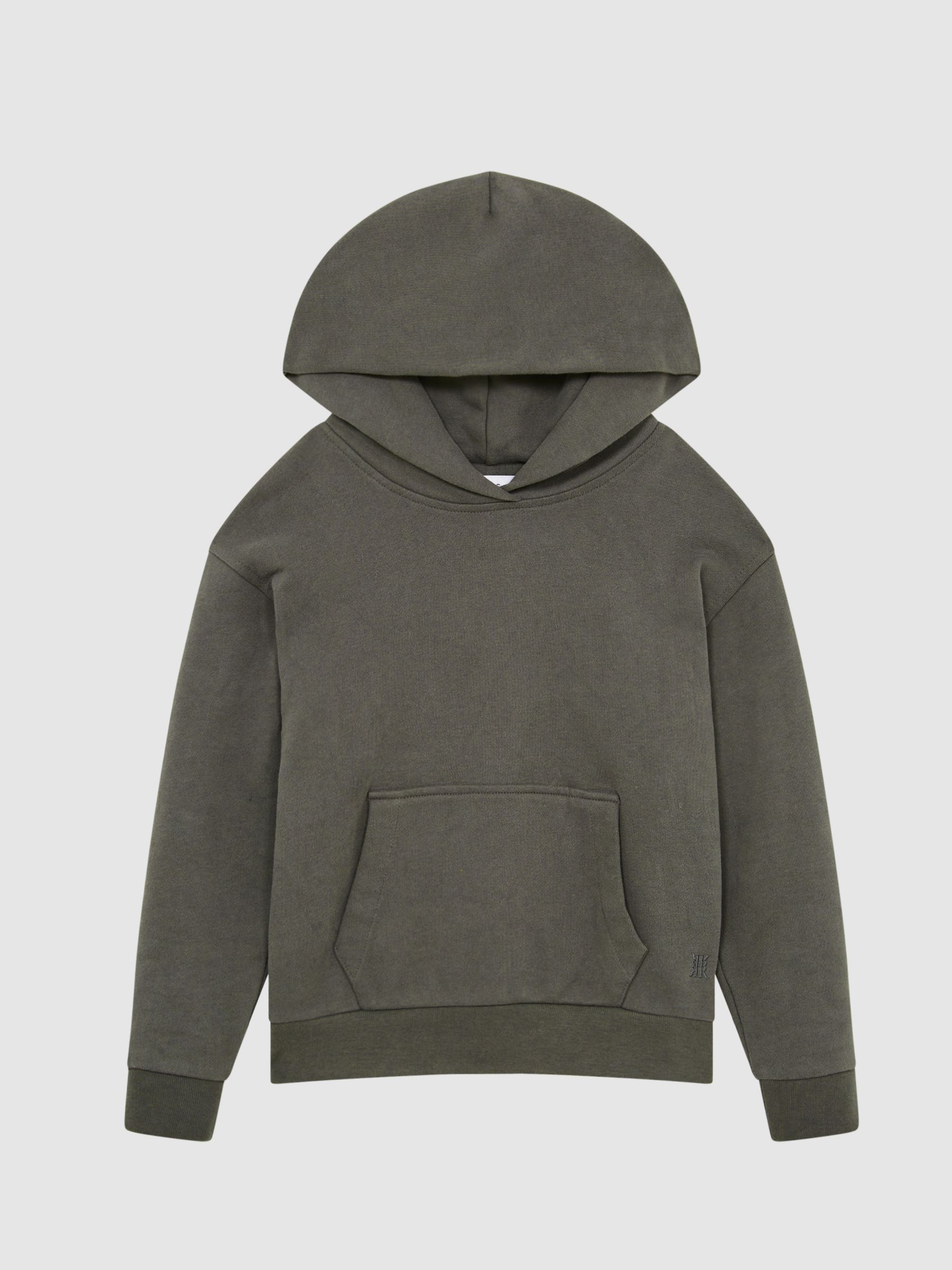 Senior Oversized Cotton Jersey Hoodie in Olive - Image 2 of 6