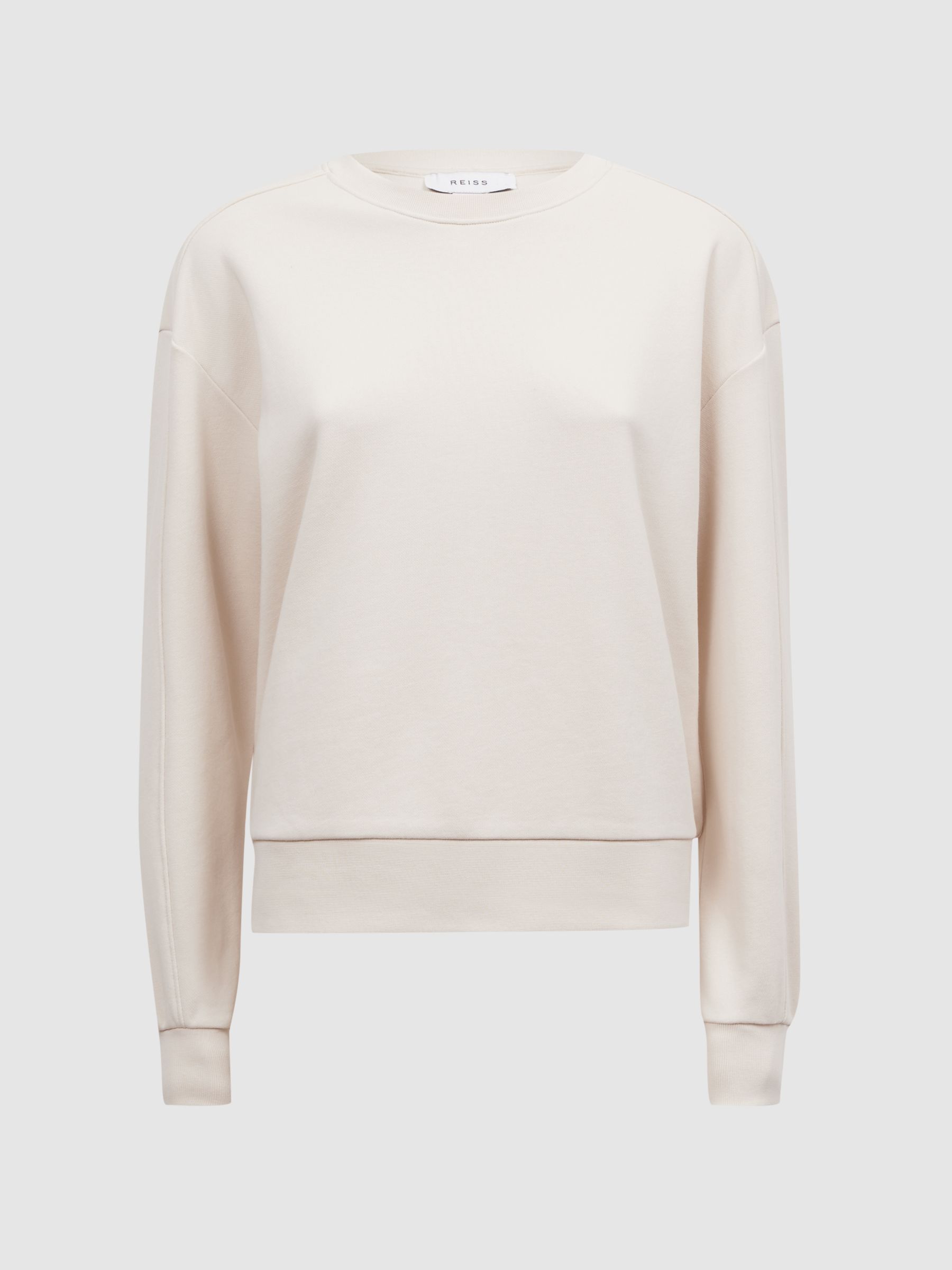 Cotton Blend Sweatshirt in Ivory - Image 2 of 4