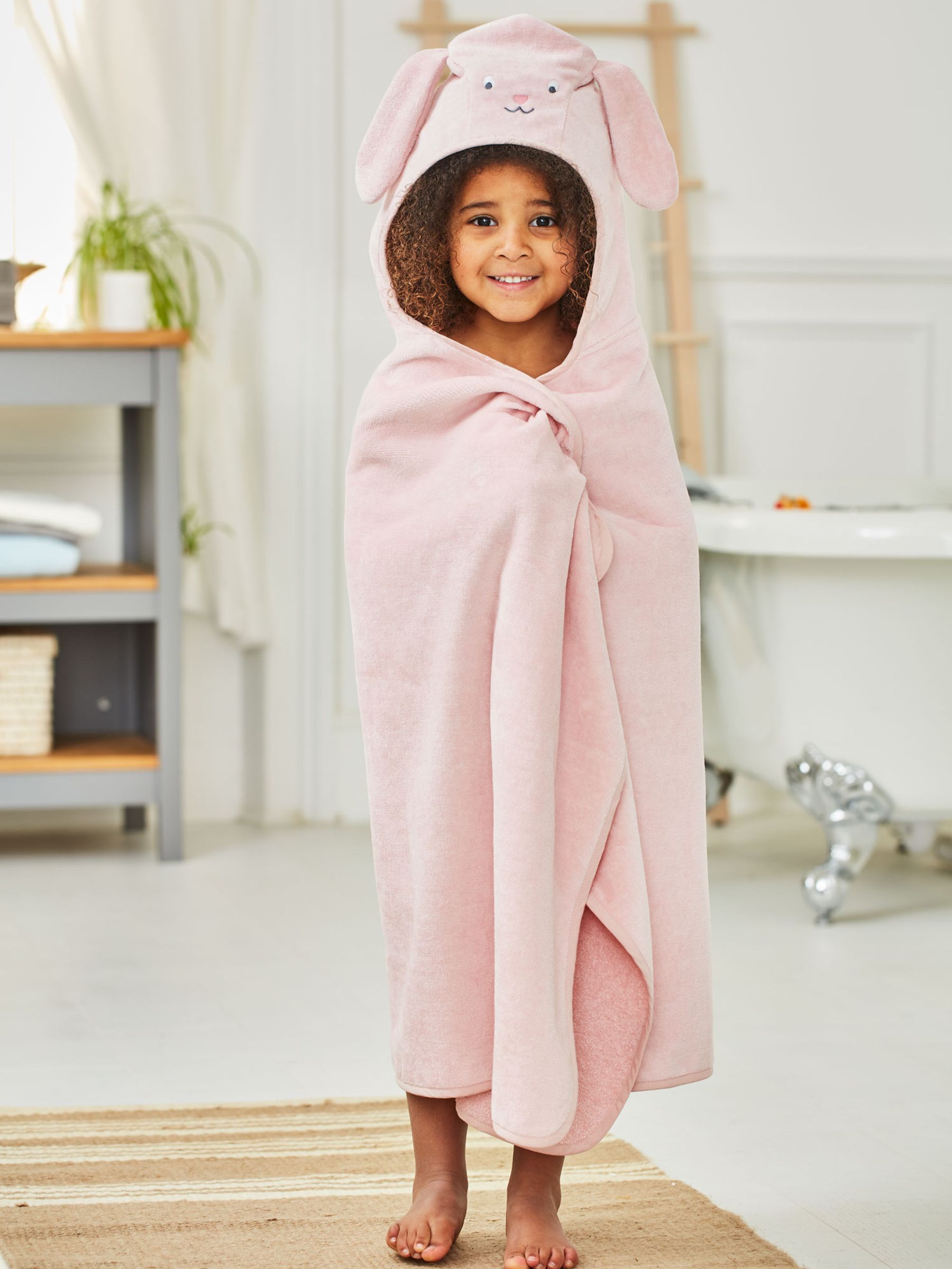 Pink Bunny Large Hooded Towel - Image 1 of 3