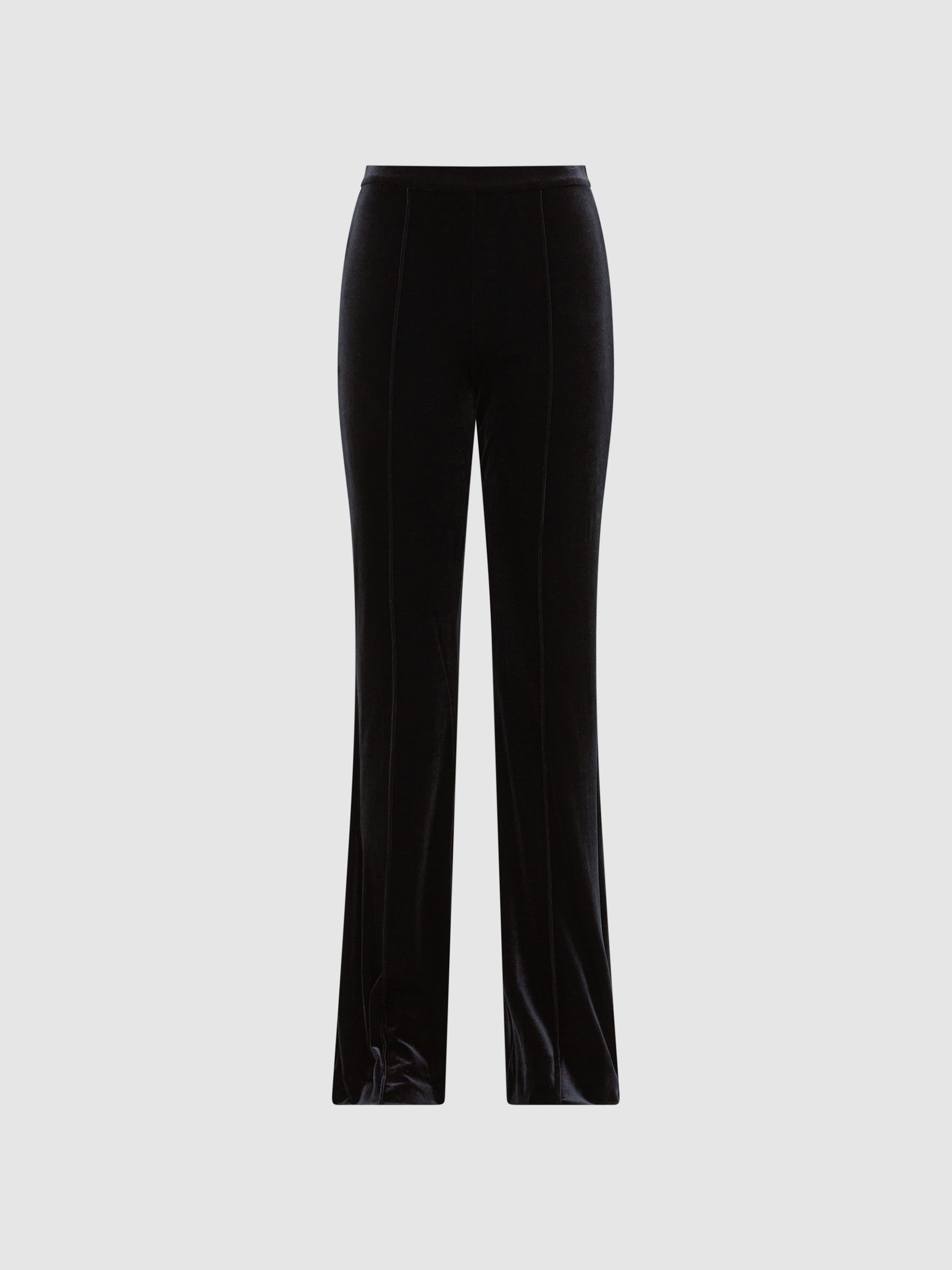 Velvet Flared Trousers in Black - Image 2 of 6