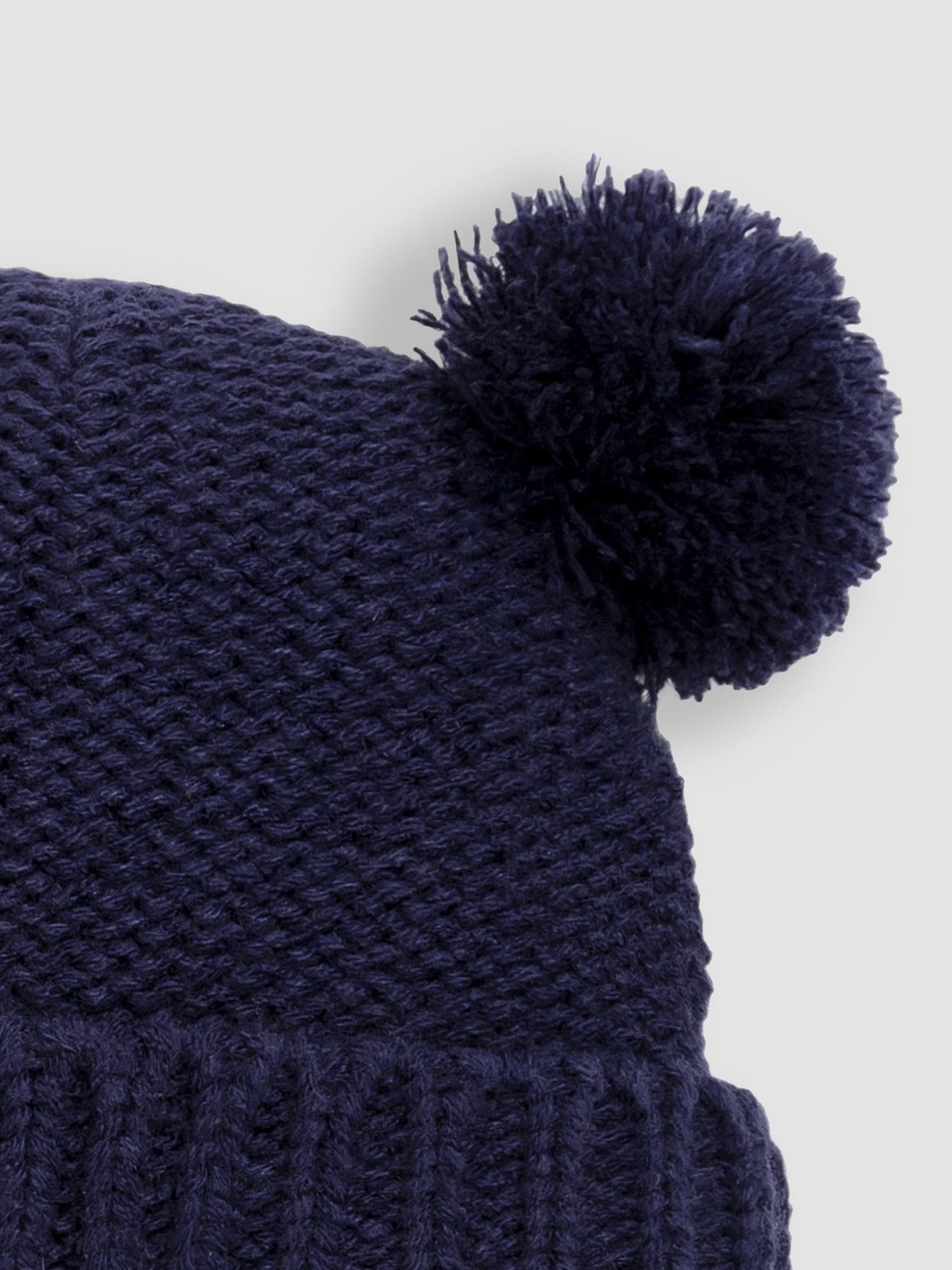 Navy Blue Cosy Pom Pom Hat - Image 3 of 4