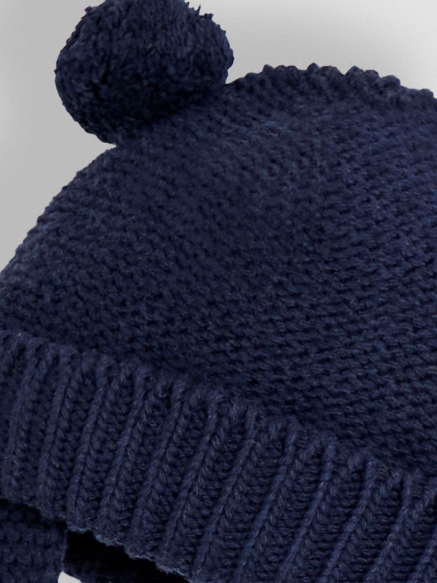 Navy Blue Cosy Pom Pom Hat - Image 4 of 4