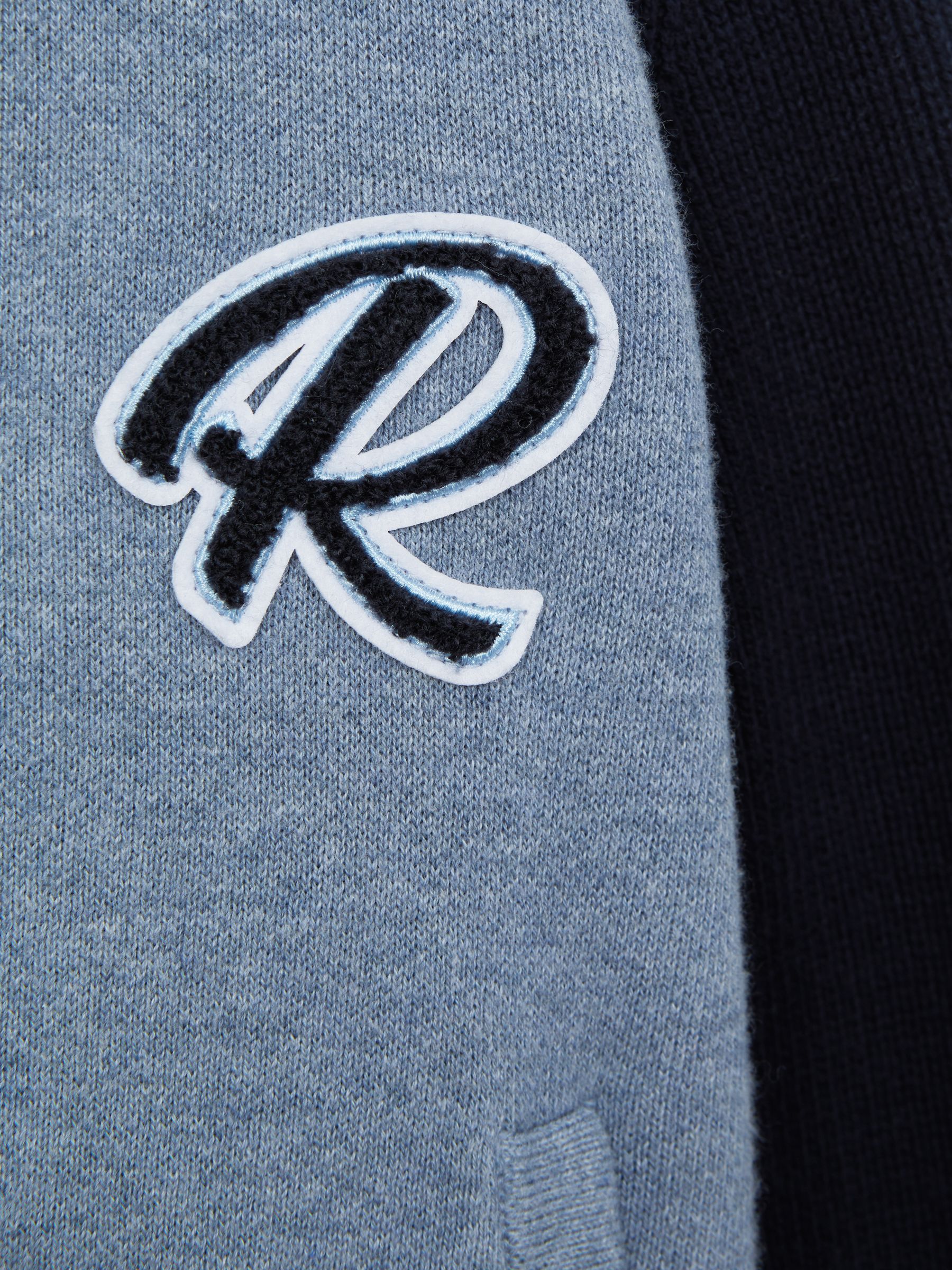 3-9 yrs Varsity Bomber Jacket in Blue Melange - Image 6 of 6