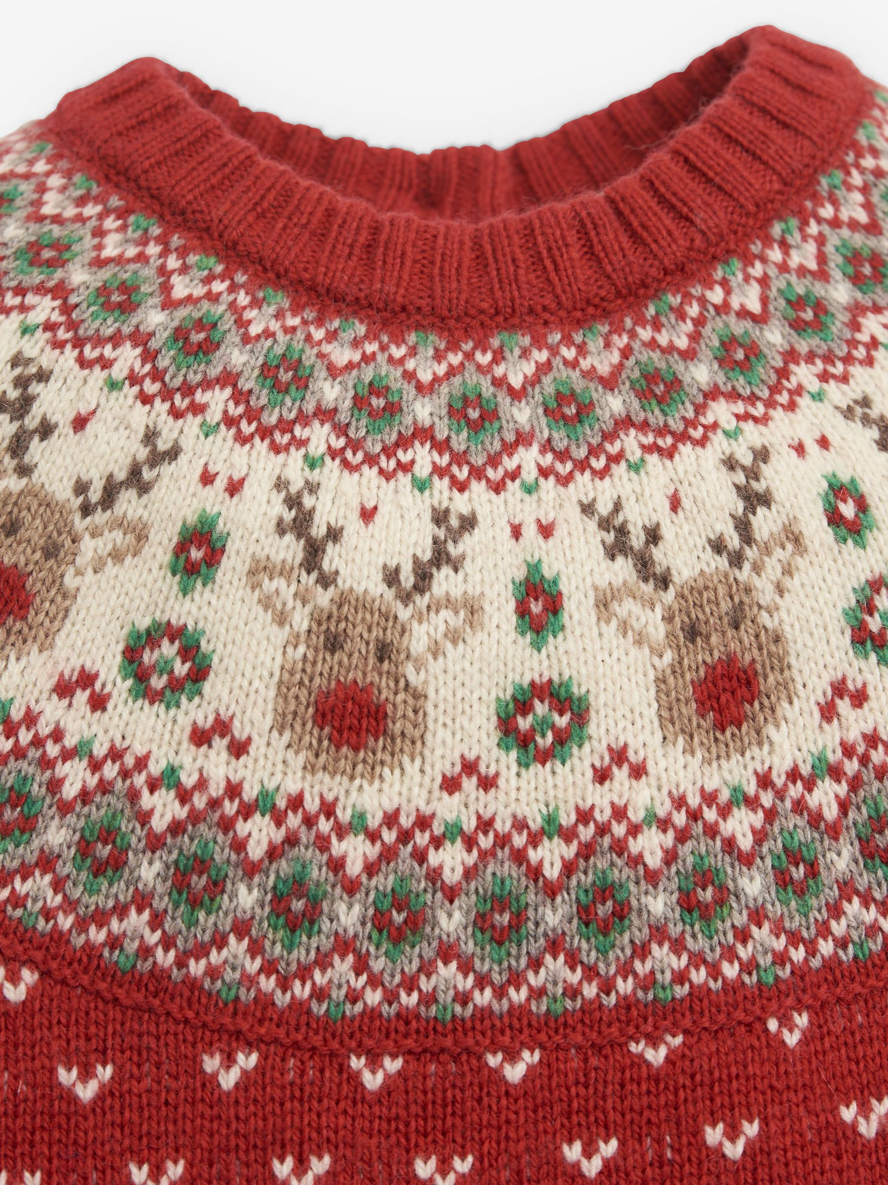 Red Reindeer Fairisle Pattern Knitted Baby All-In-One - Image 4 of 4