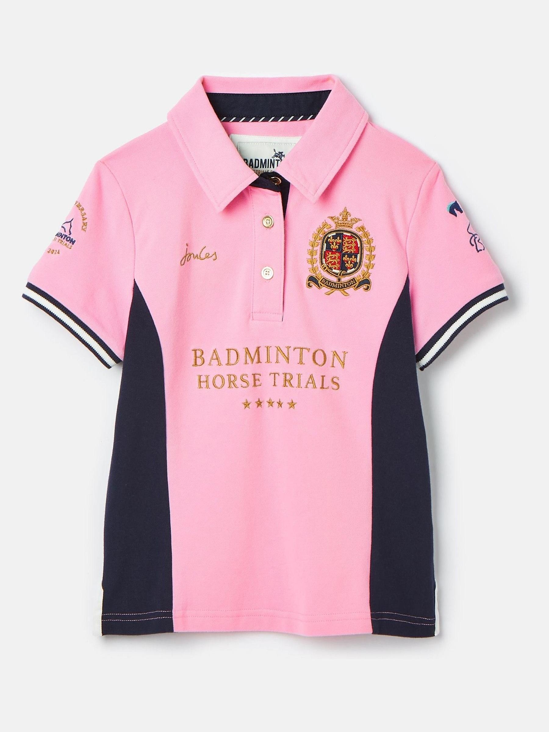 Official Badminton Pink & Navy Girls' Polo Shirt - Image 1 of 6