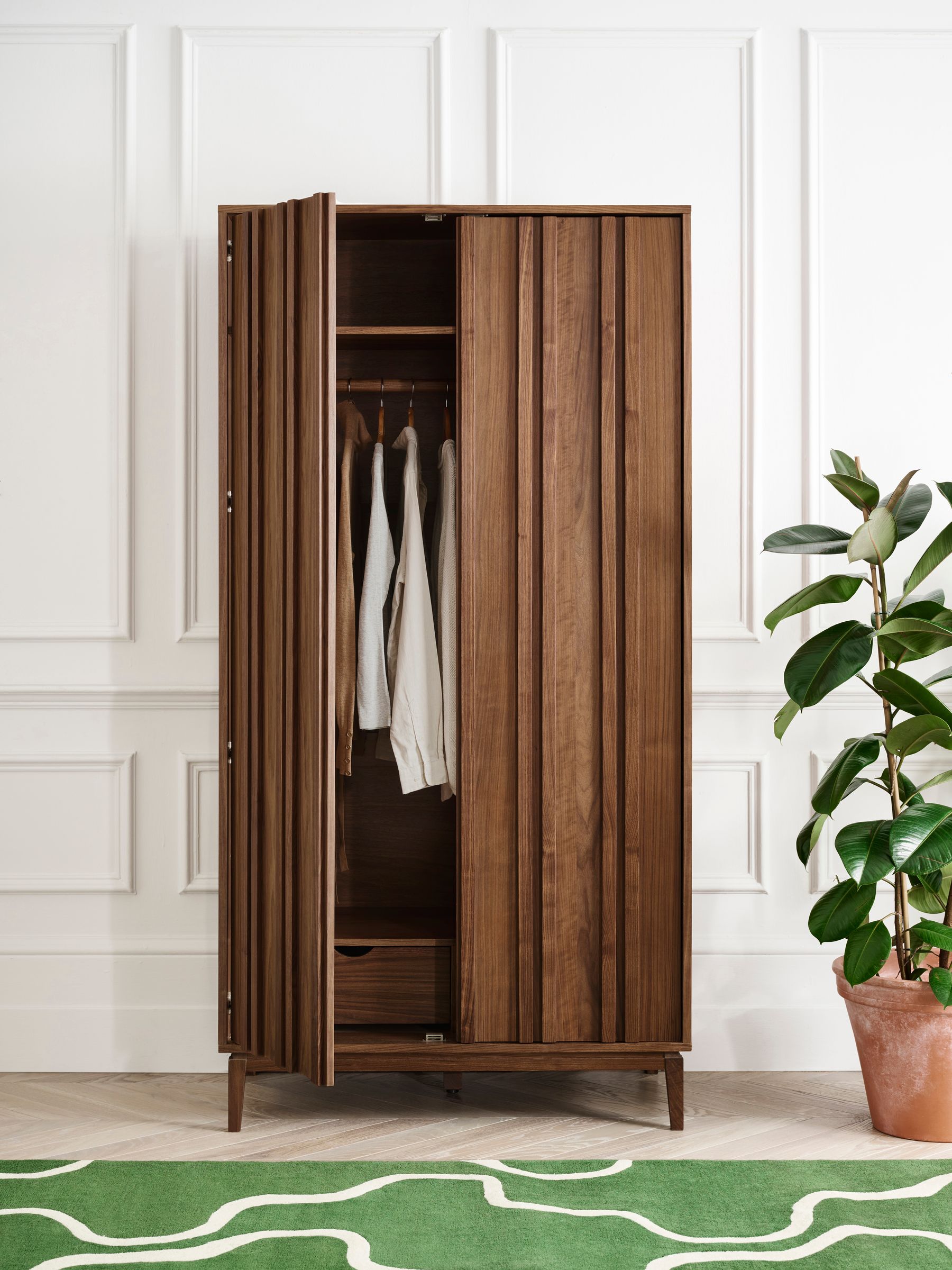 Jasper Conran London Brown Belgrave Walnut Wardrobe - Image 2 of 8