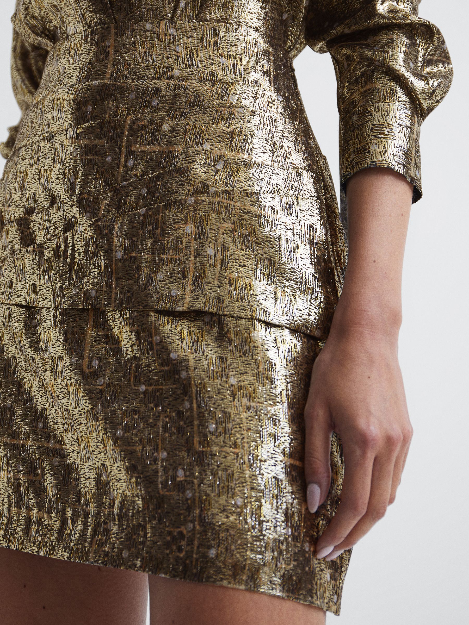 Metallic Mini Skirt in Gold - Image 7 of 7