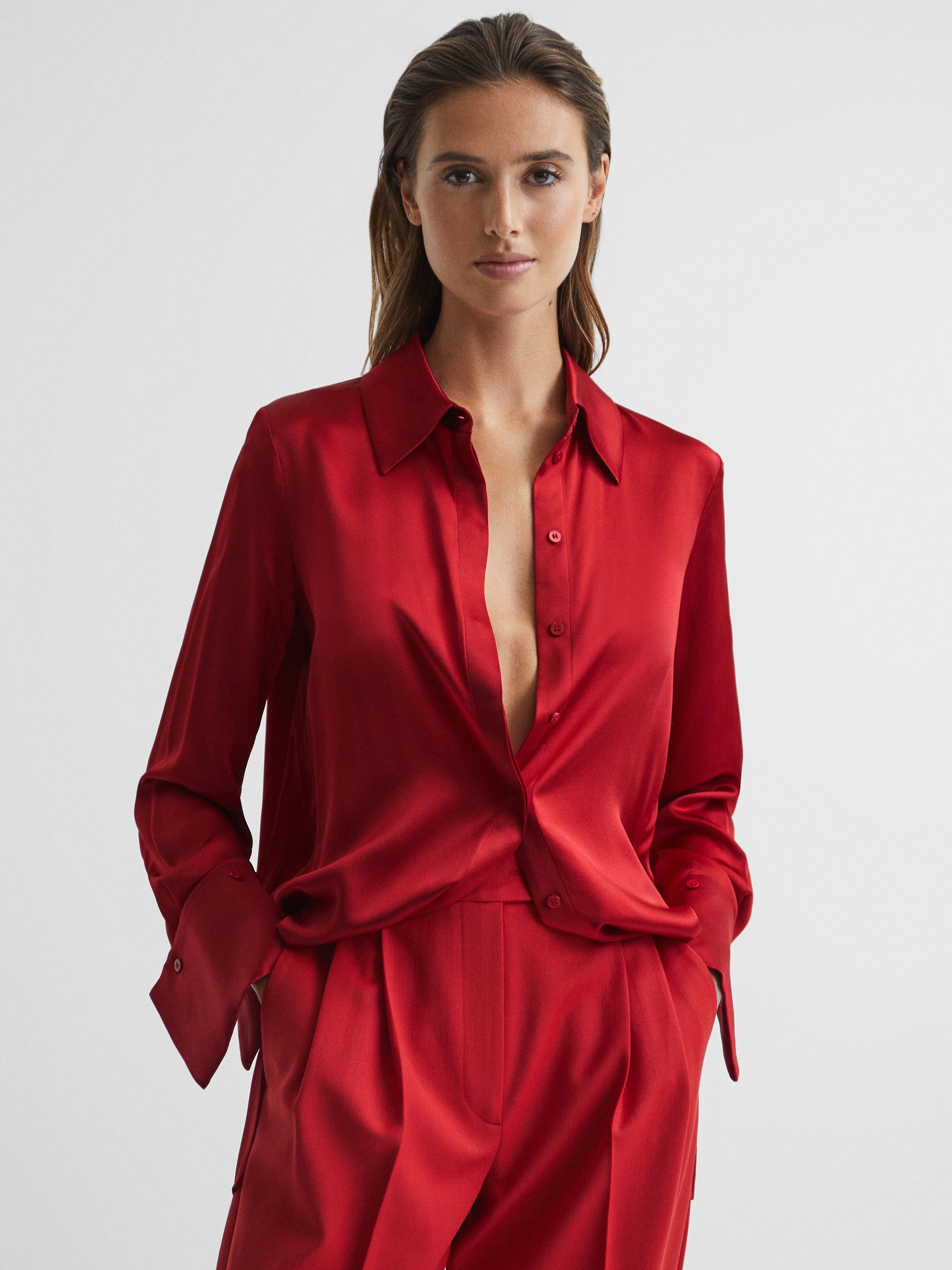 Silk Shirt in Red - Image 7 of 7