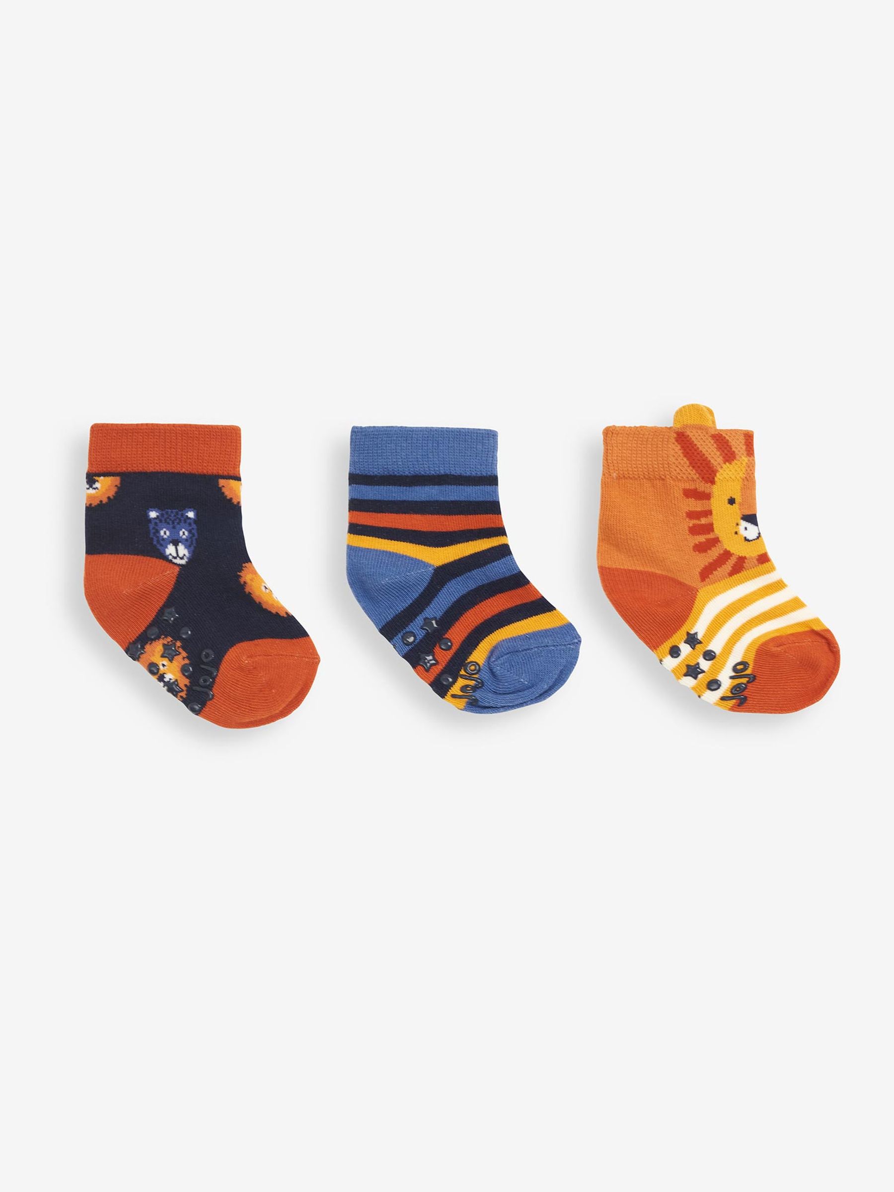 Orange 3-Pack Safari Socks - Image 1 of 2