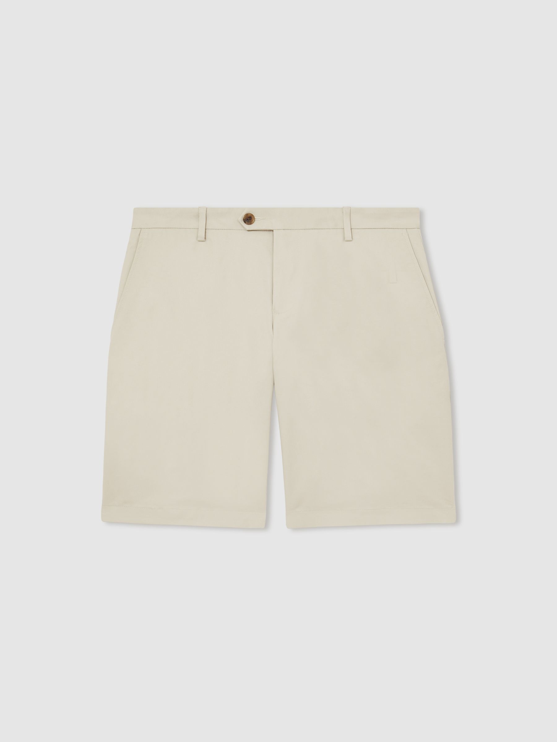 Cotton Chino Shorts With Stretch in Stone - Image 2 of 6