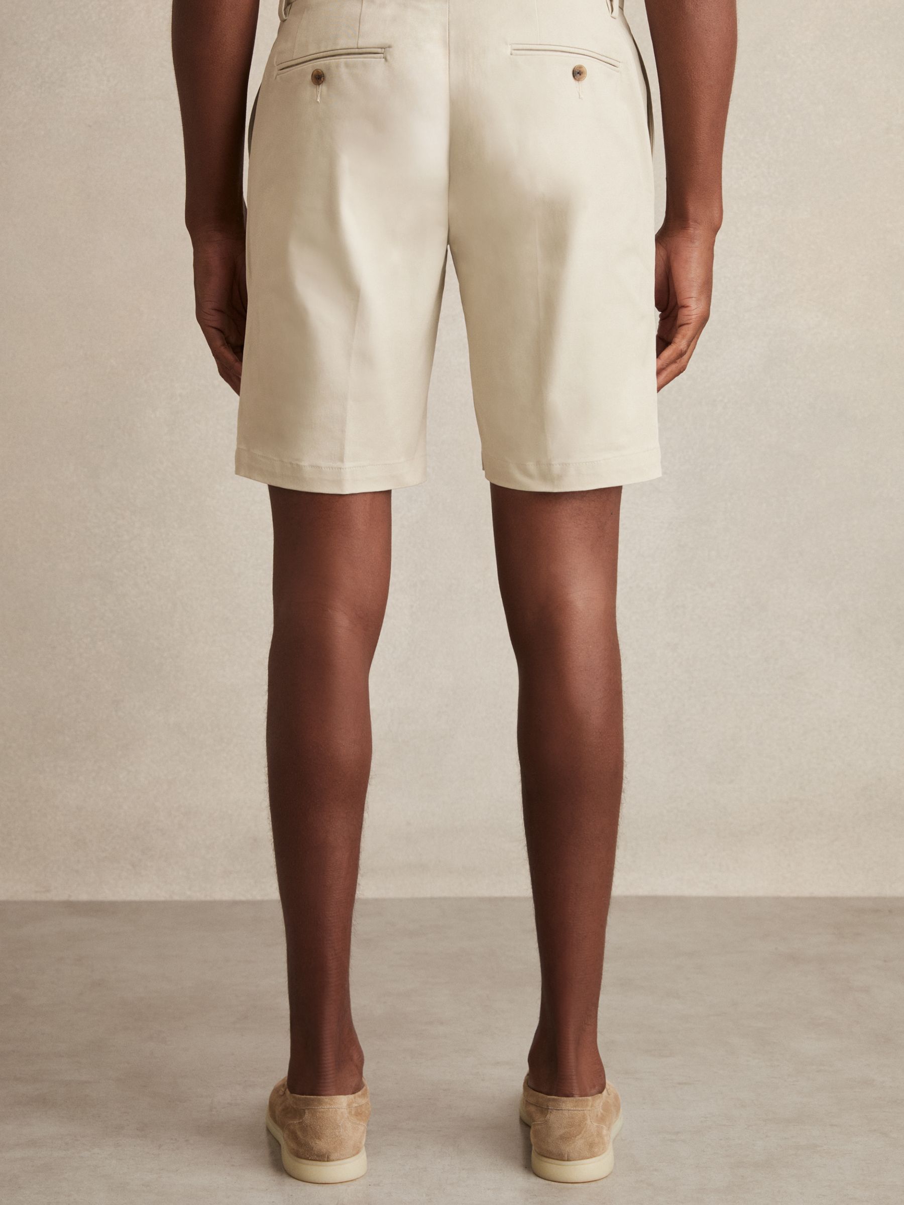 Cotton Chino Shorts With Stretch in Stone - Image 5 of 6