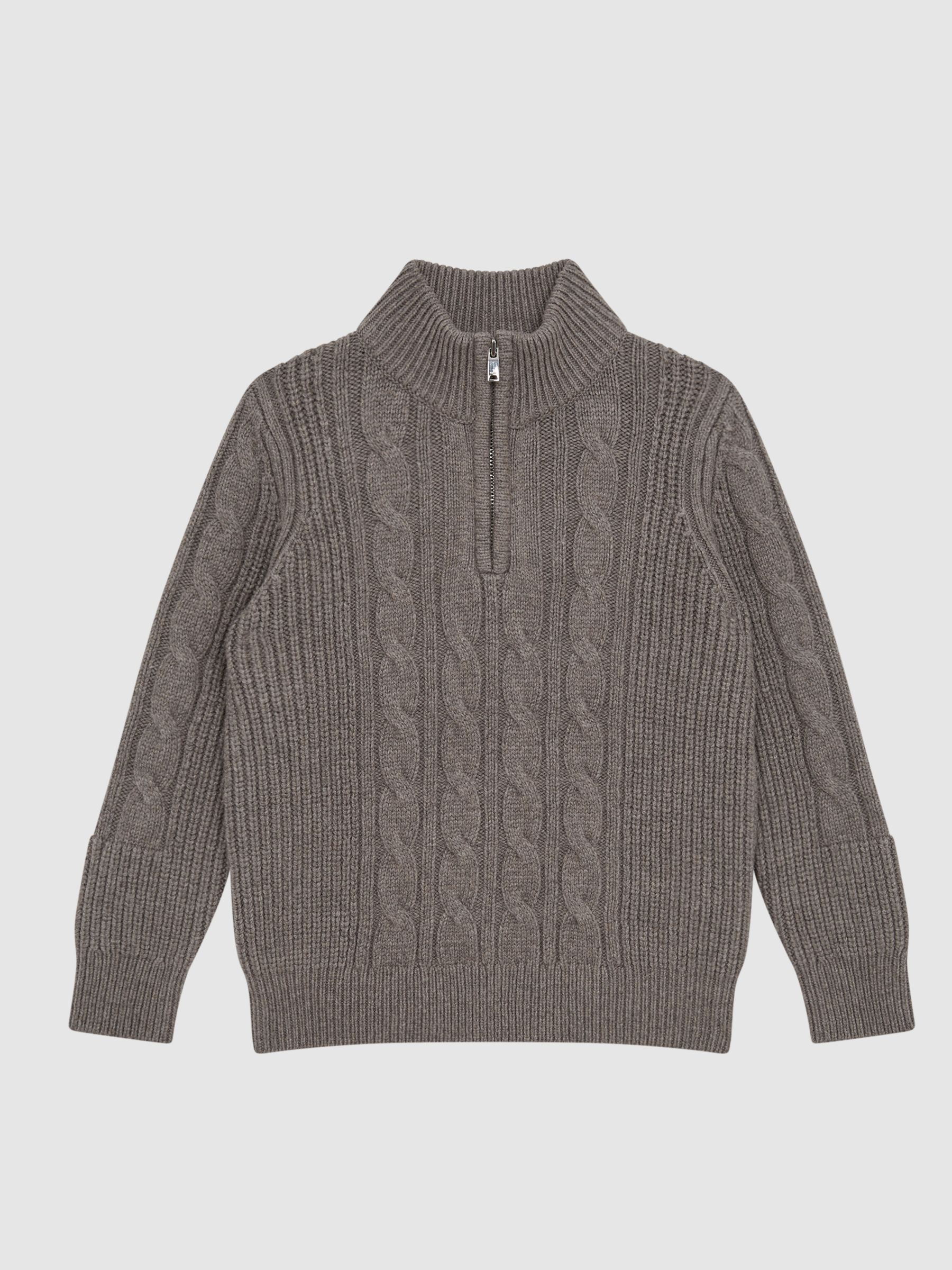 Junior Zip Neck Jumper in Mink - Image 2 of 7
