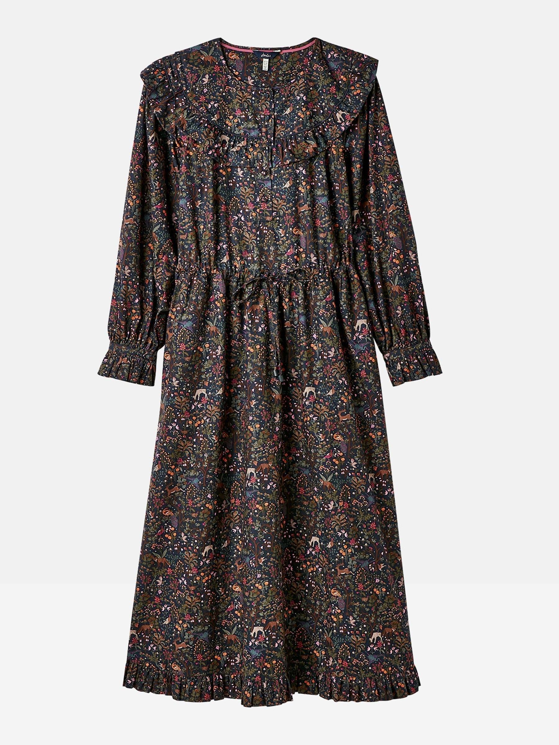 Heidi Navy Blue Frill Bib Dress - Image 6 of 6