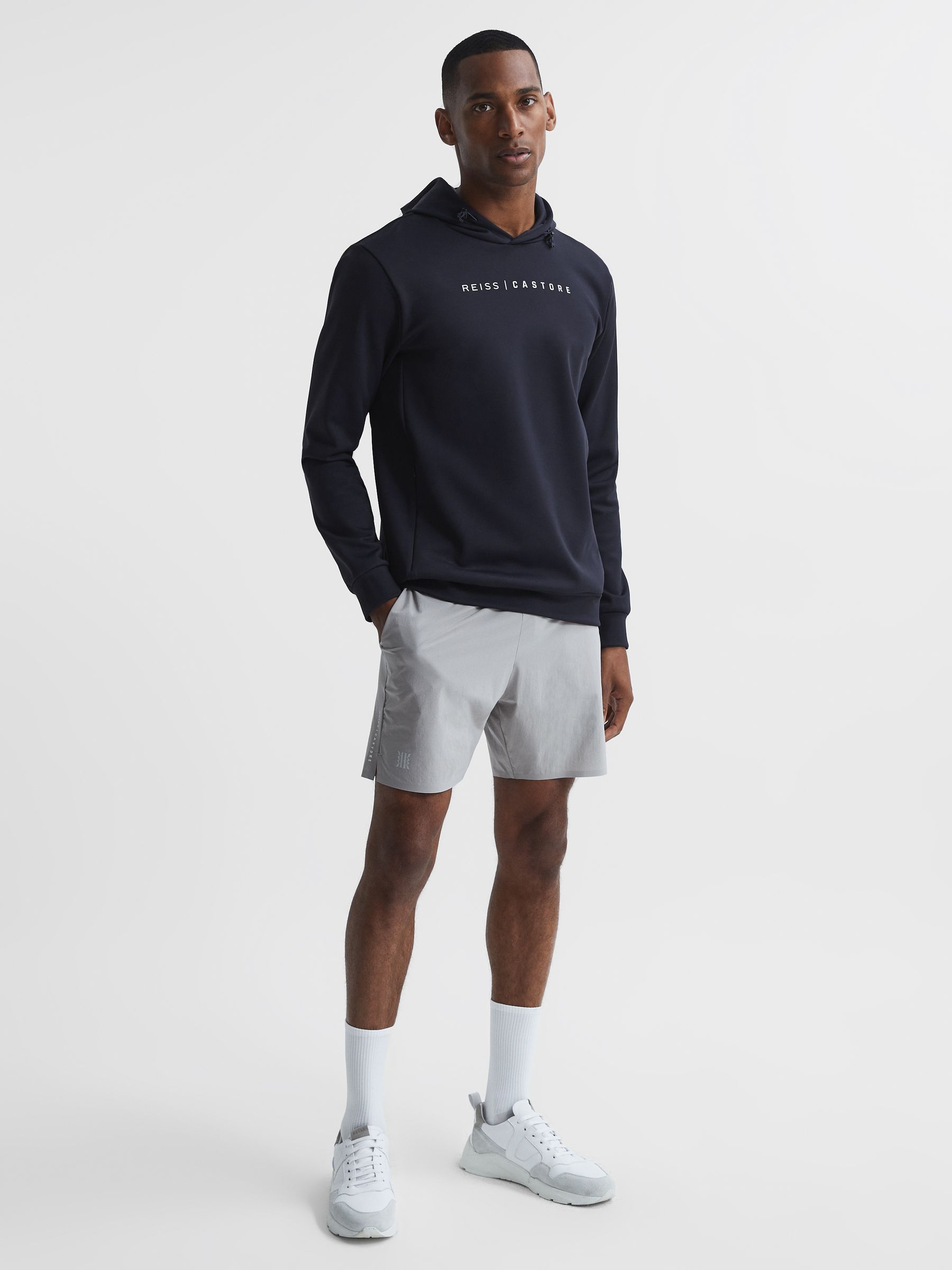 Castore Weatherproof Hoodie in Navy - Image 3 of 8