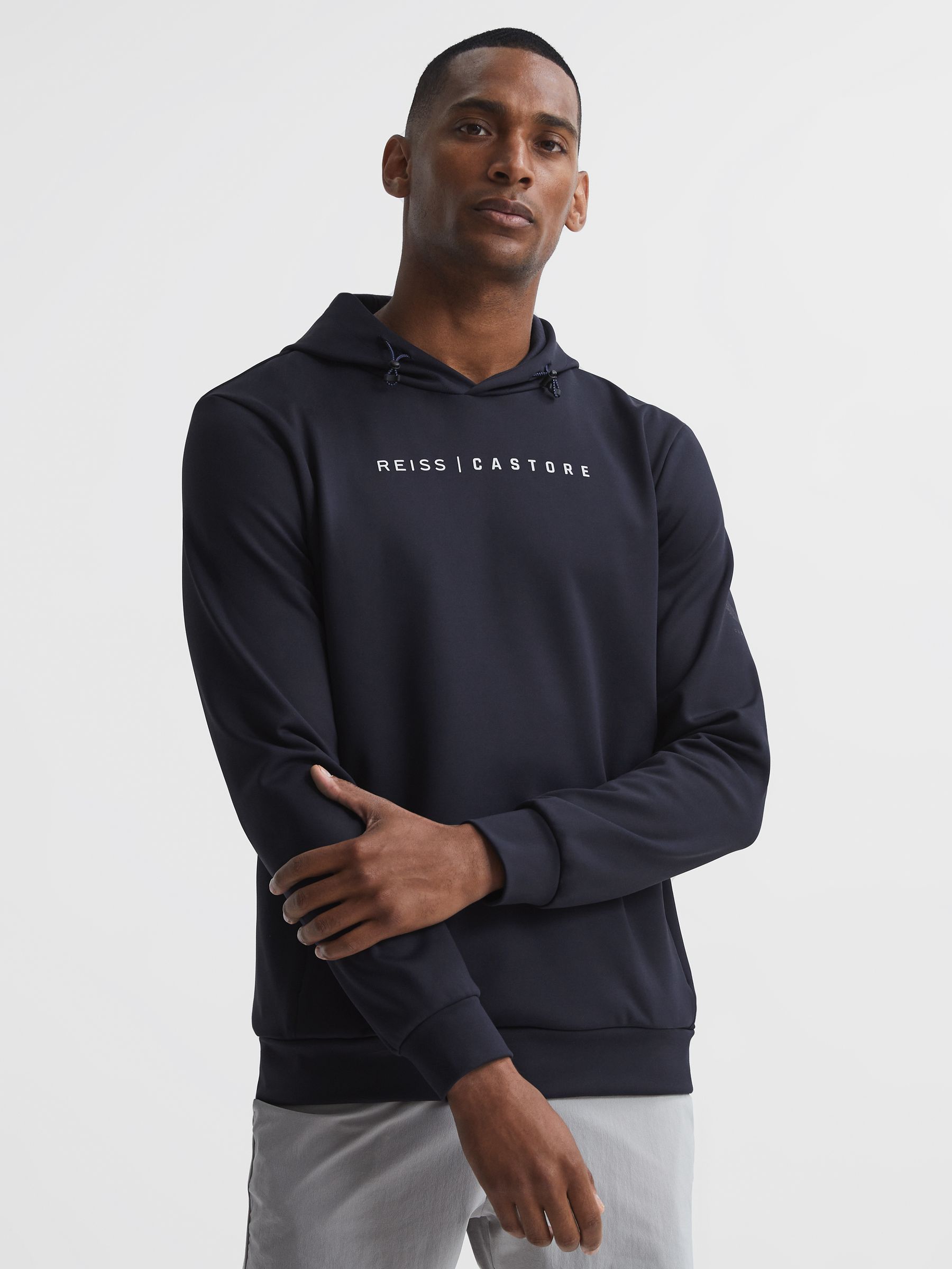 Castore Weatherproof Hoodie in Navy - Image 4 of 8