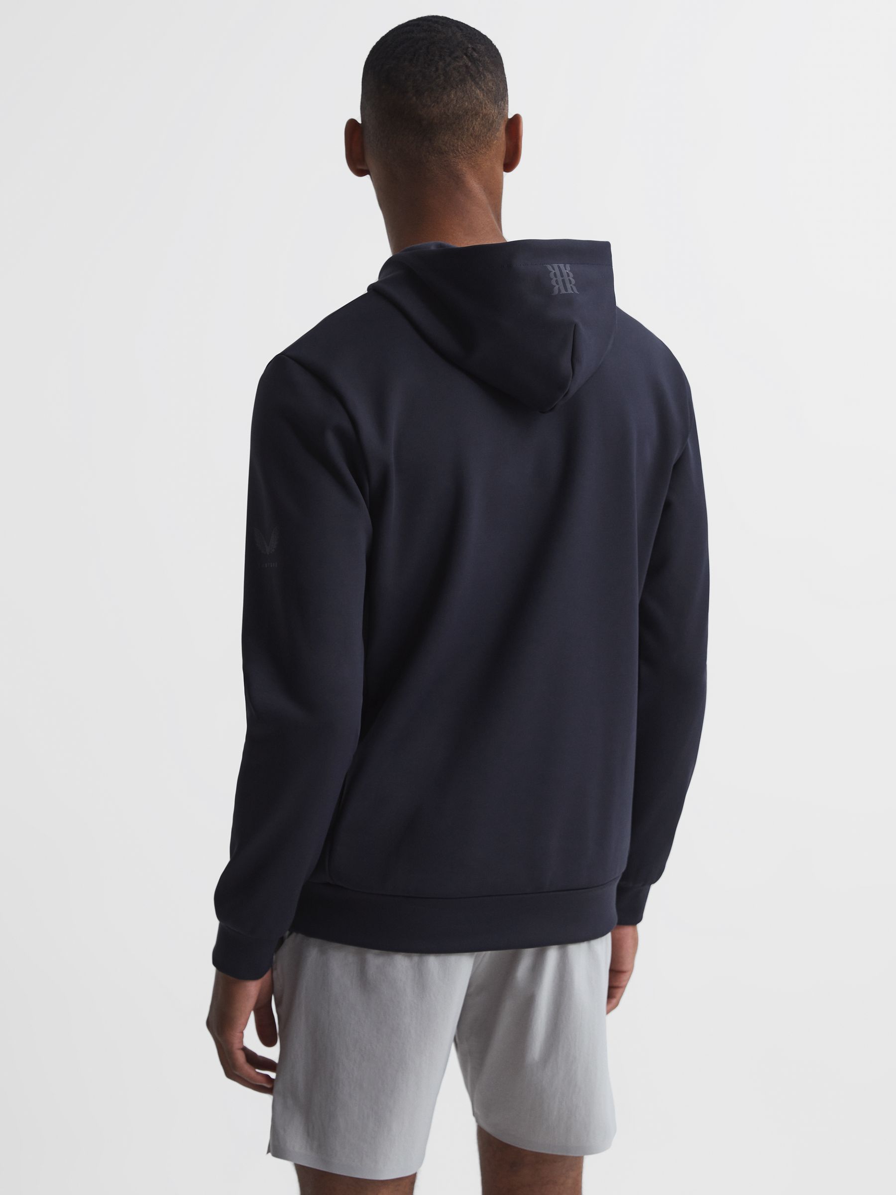 Castore Weatherproof Hoodie in Navy - Image 5 of 8