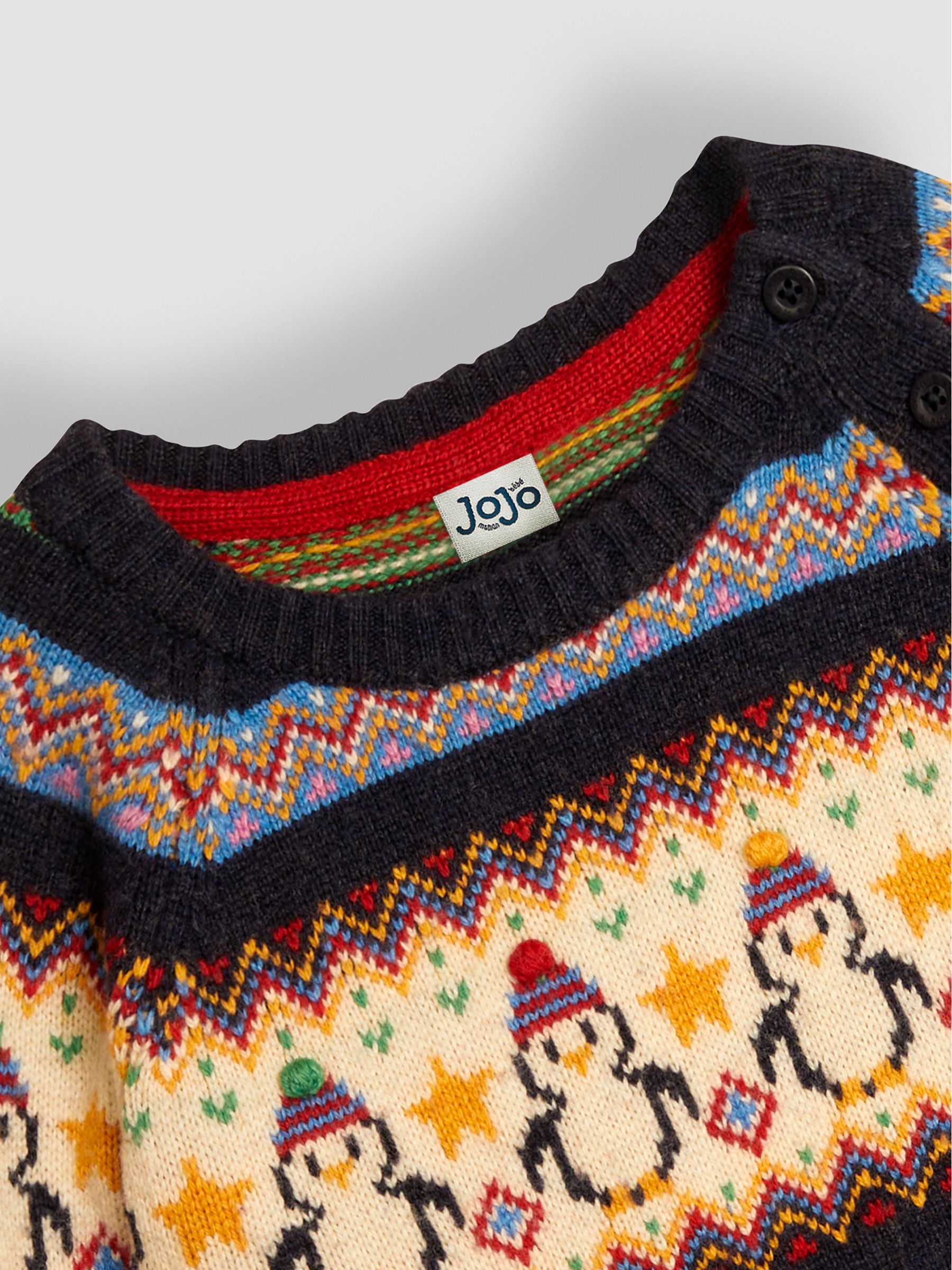 Navy Blue Penguin Fairisle Pattern Jumper - Image 3 of 5