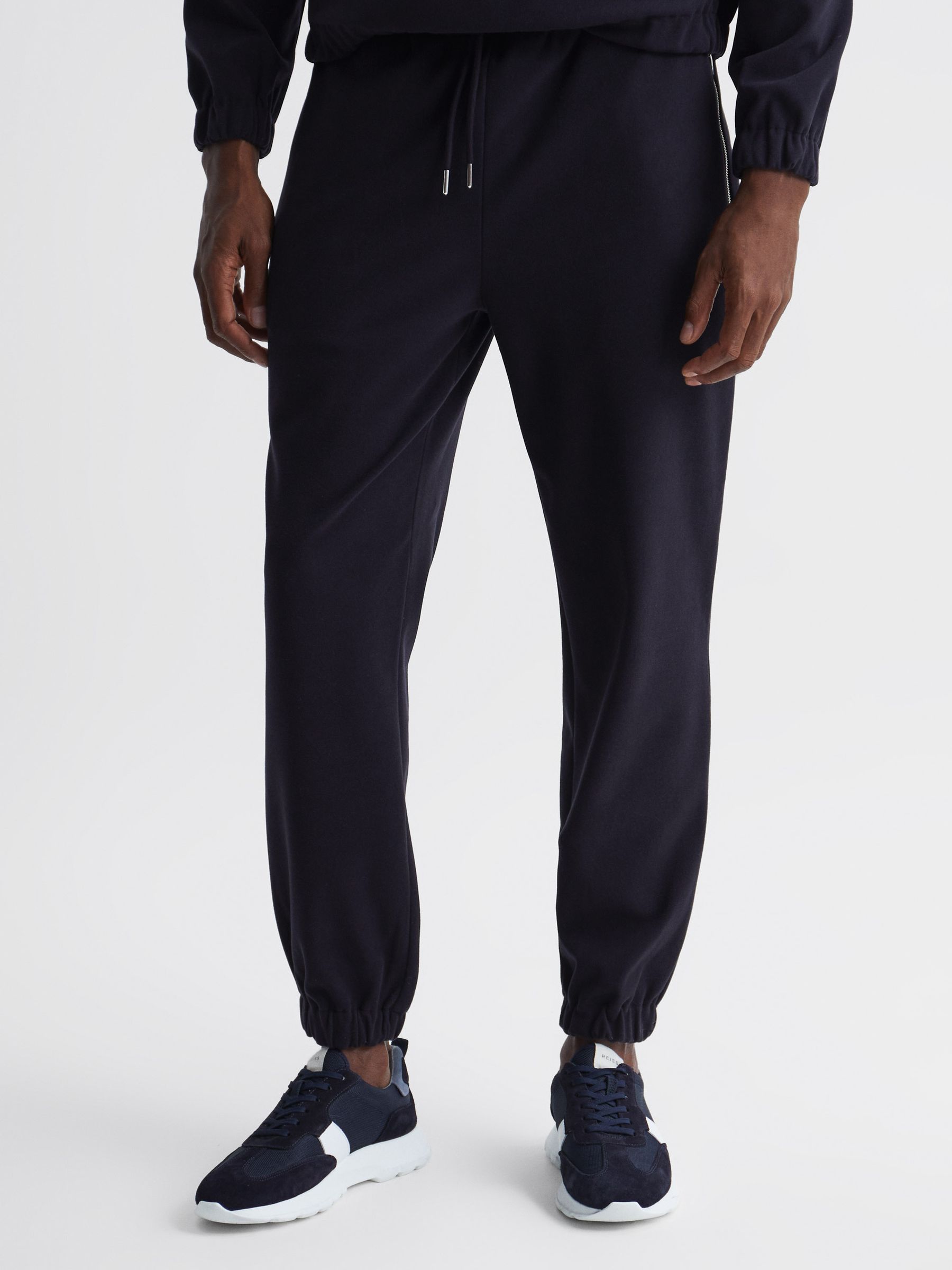 Micro Fleece Joggers in Navy - Image 1 of 5
