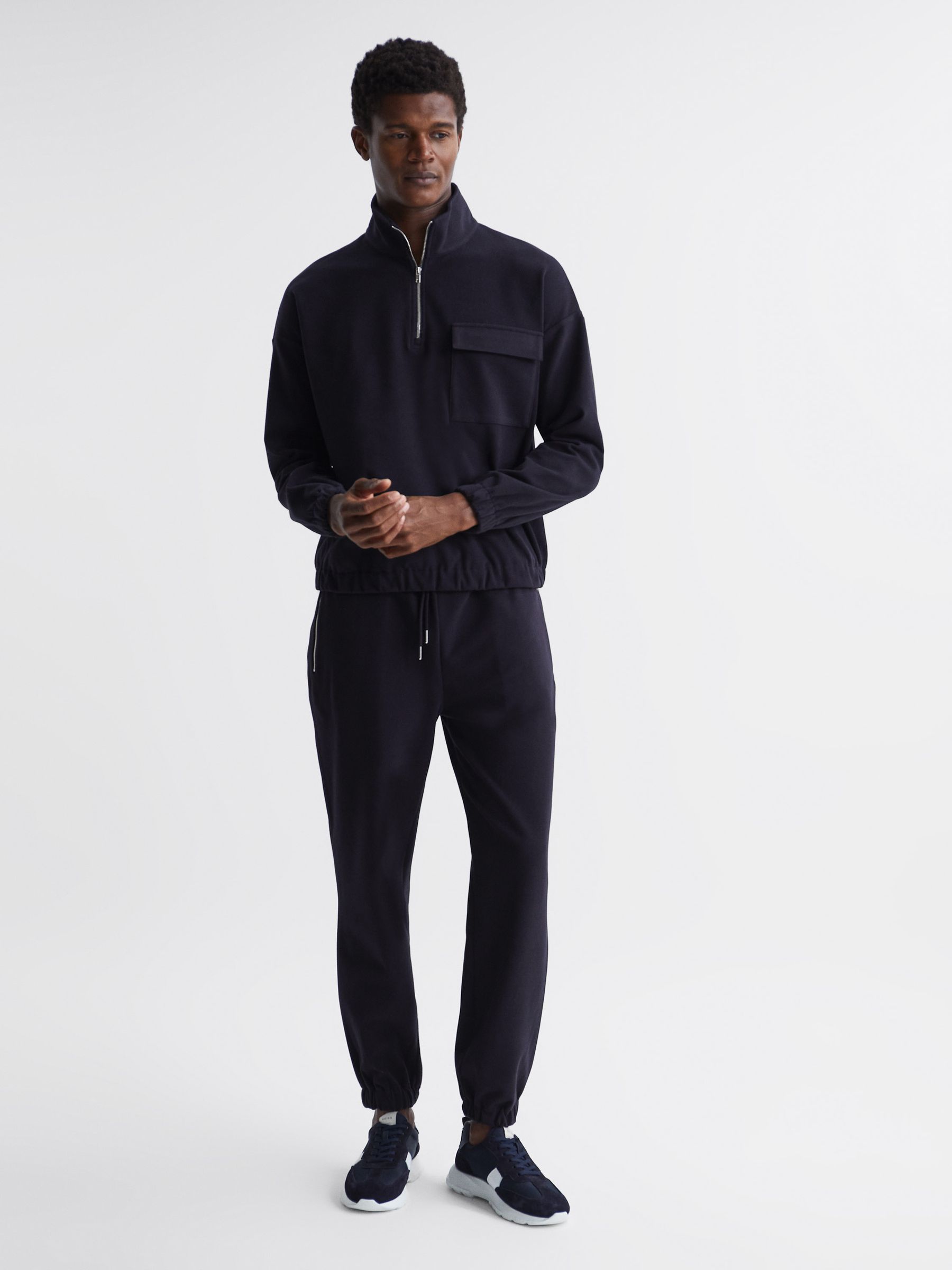 Micro Fleece Joggers in Navy - Image 3 of 5