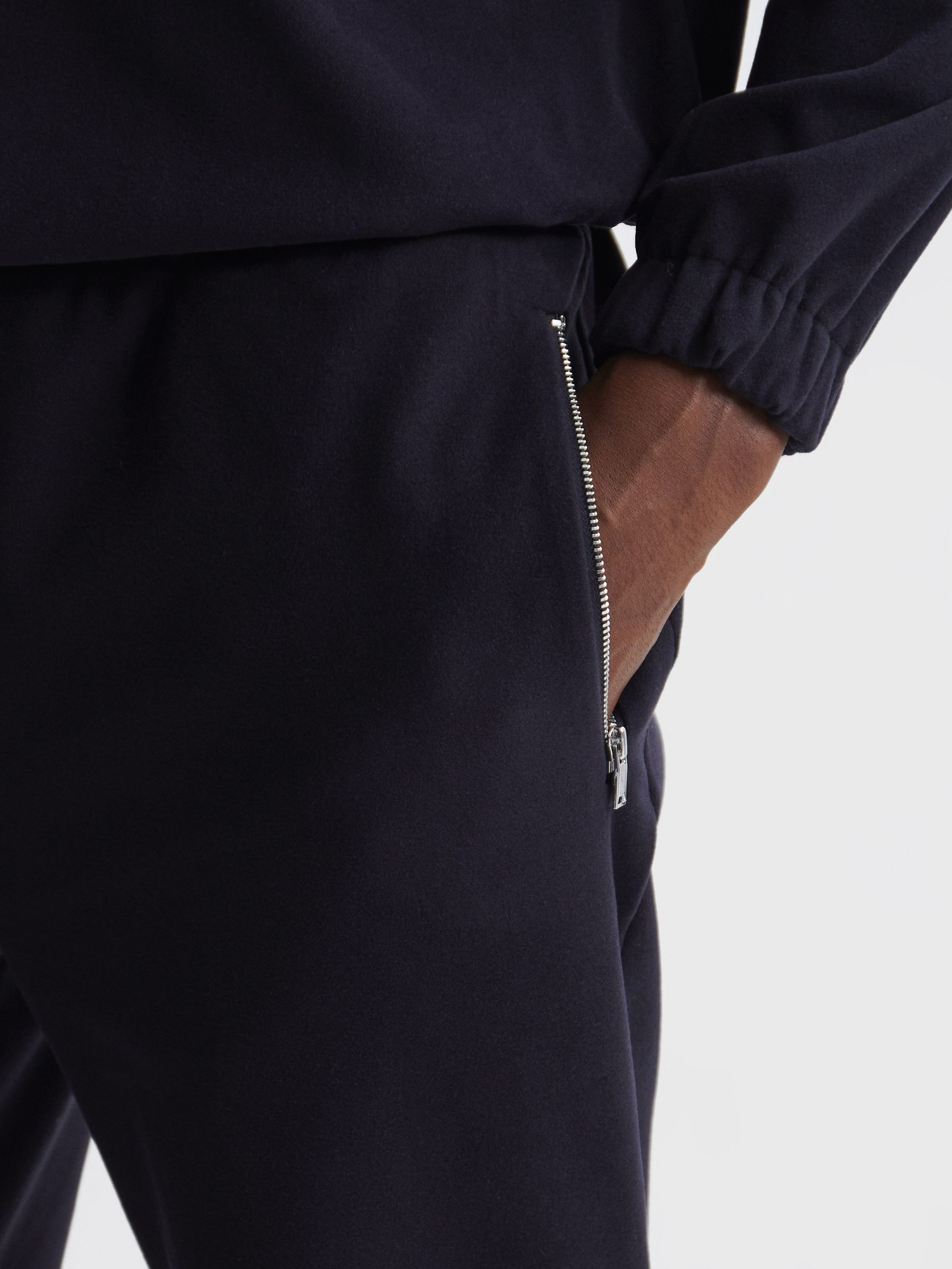 Micro Fleece Joggers in Navy - Image 4 of 5
