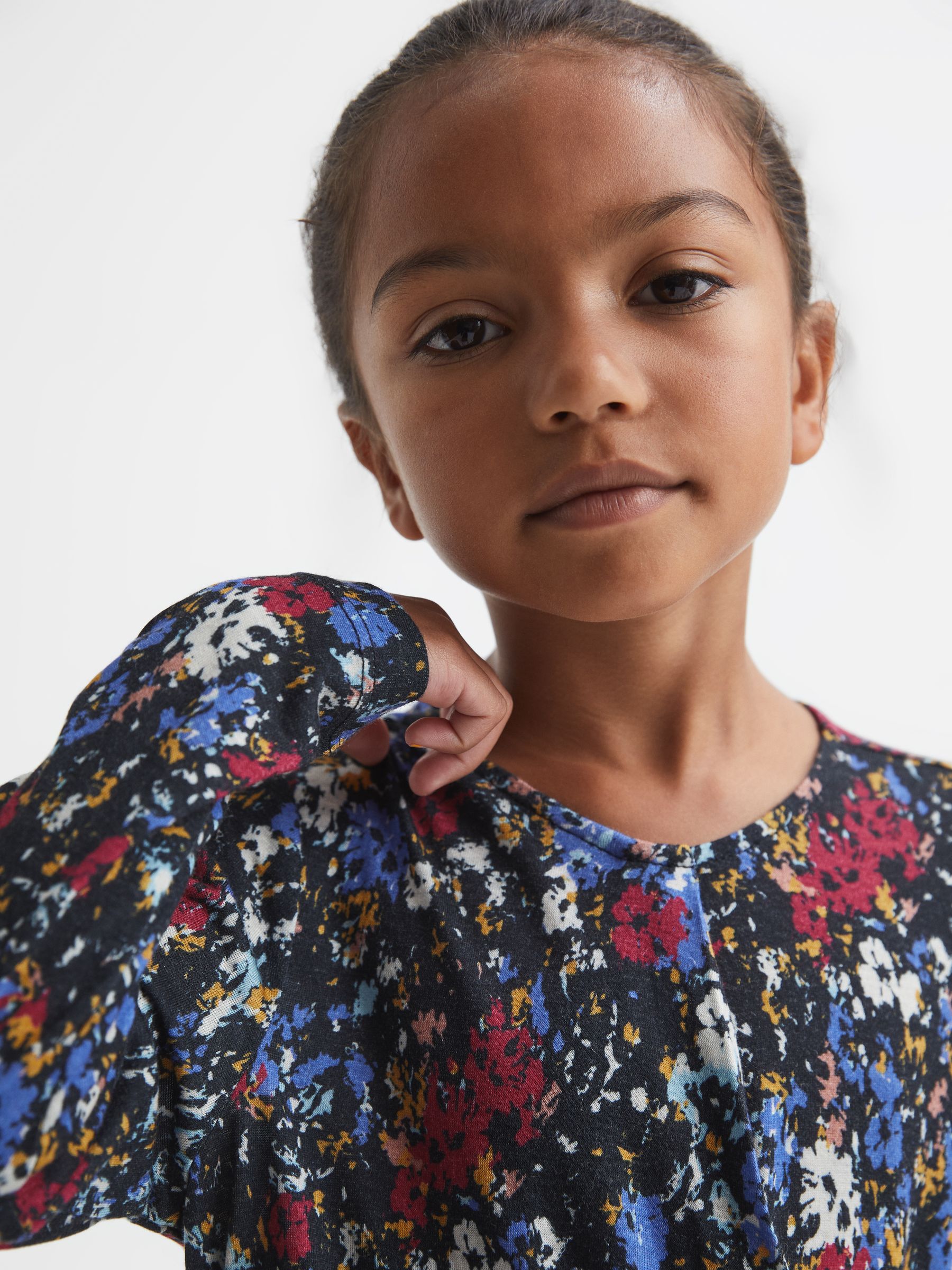 4-9 yrs Printed Jersey Top in Navy Print - Image 3 of 6