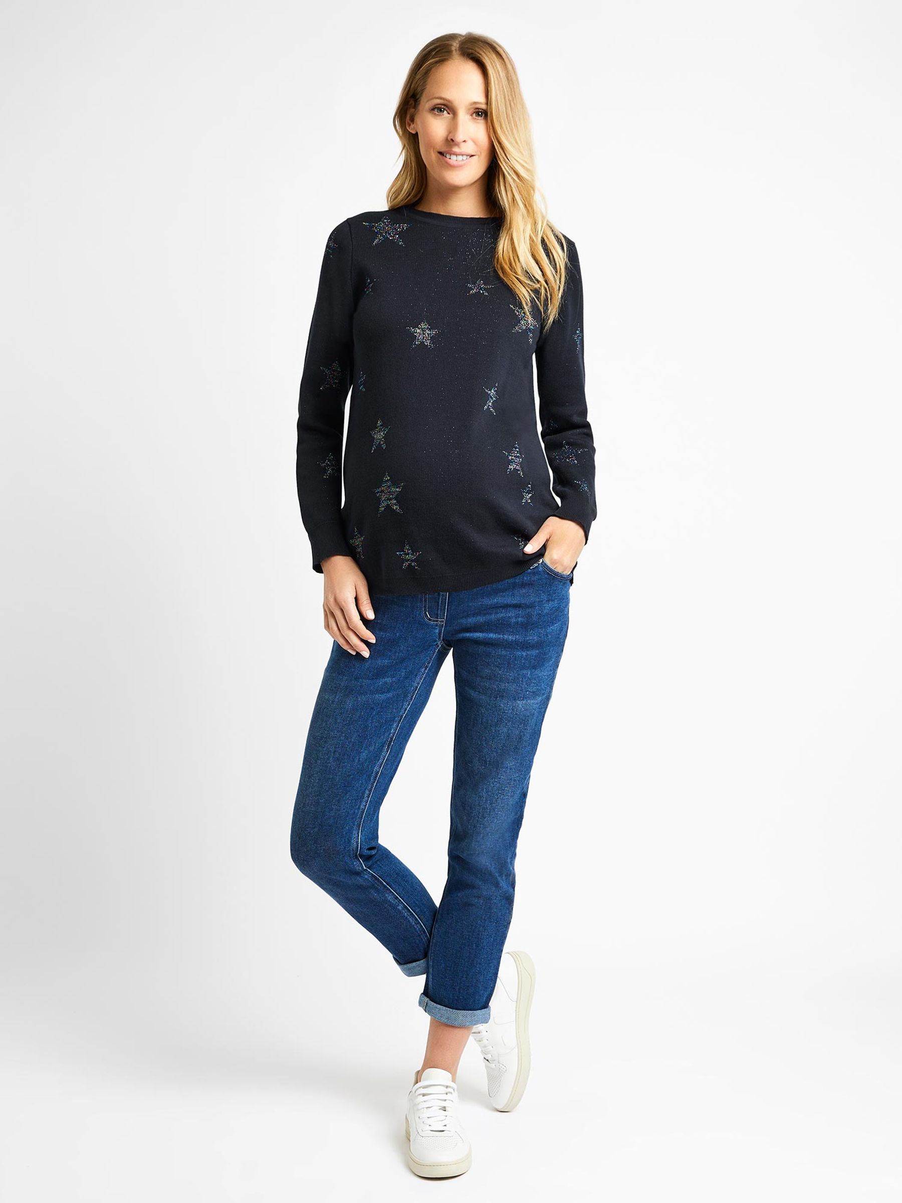 Star Maternity Jumper in Navy - Image 2 of 4