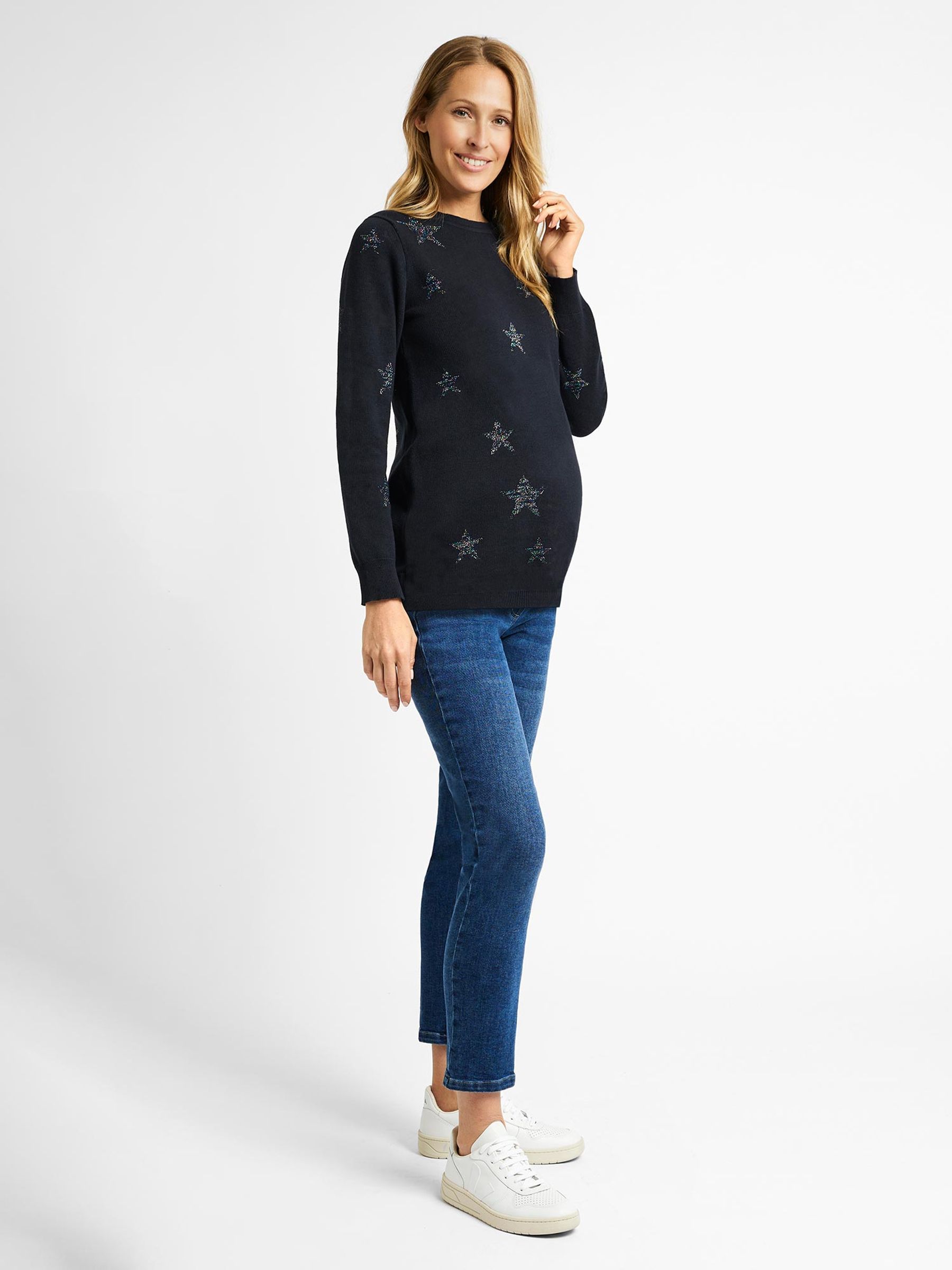 Star Maternity Jumper in Navy - Image 4 of 4