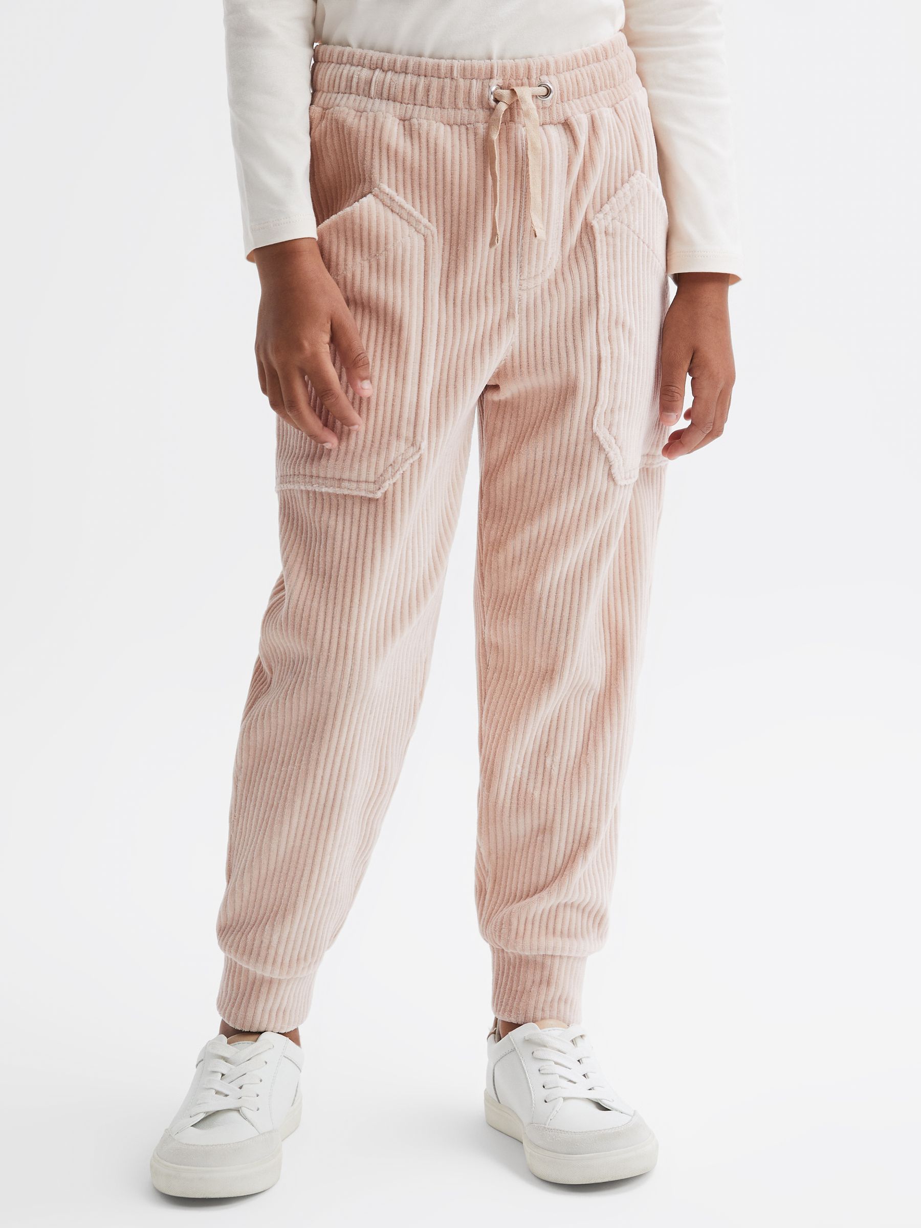 9-14 yrs Relaxed Corduroy Drawstring Trousers in Camel - Image 3 of 5