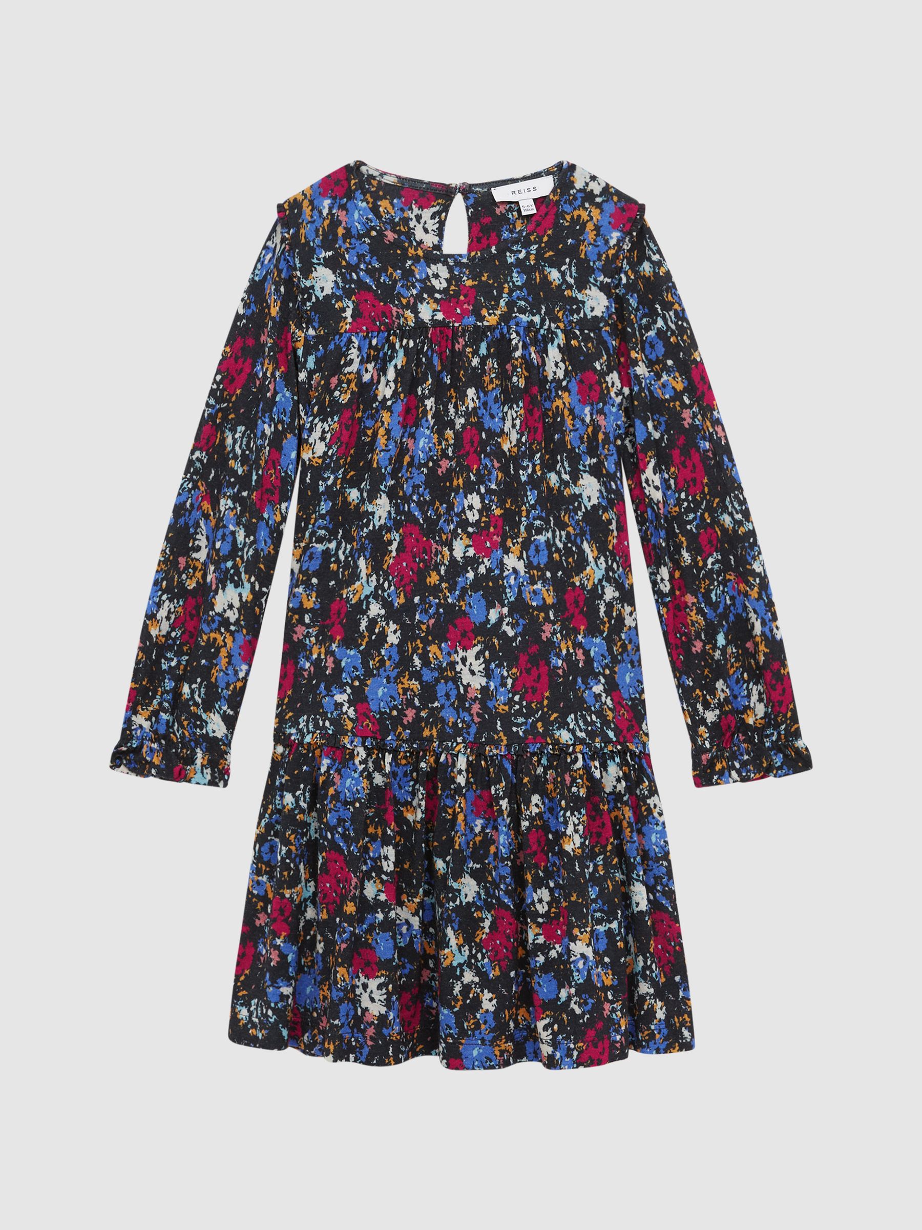 Print Jersey Dress in Navy Print - Image 2 of 5