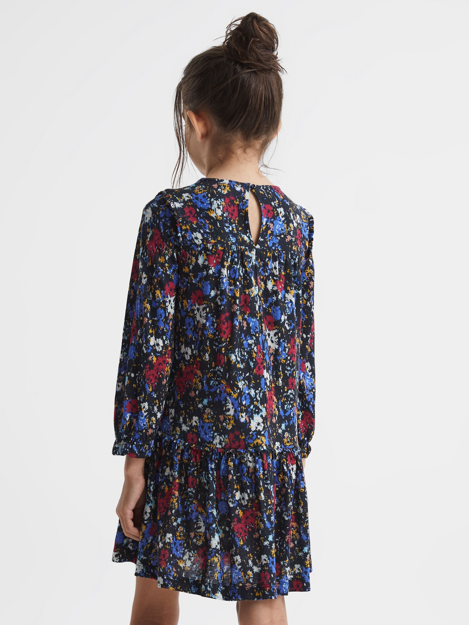 Print Jersey Dress in Navy Print - Image 4 of 5