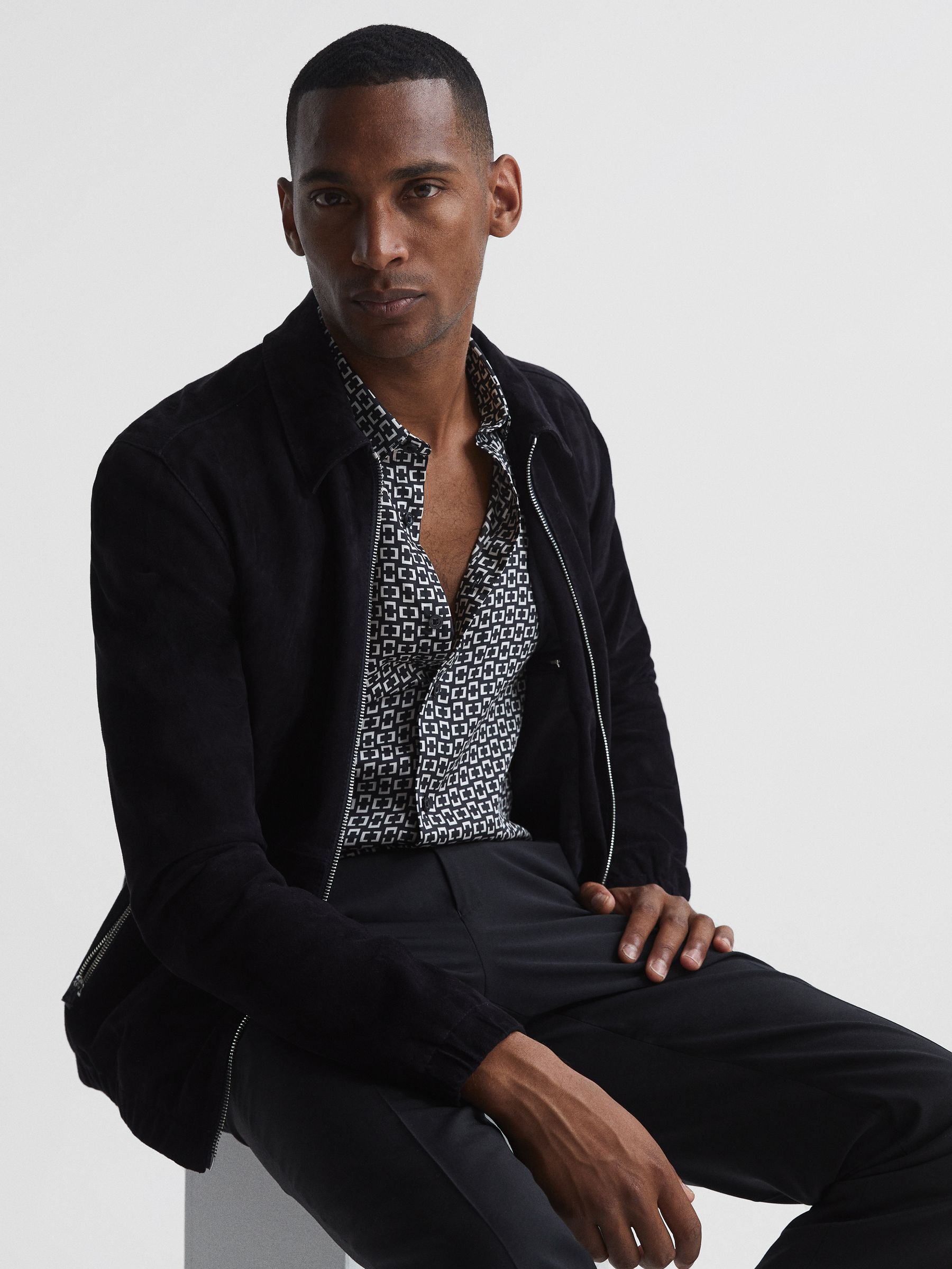 Geo Print Shirt in Black - Image 7 of 7