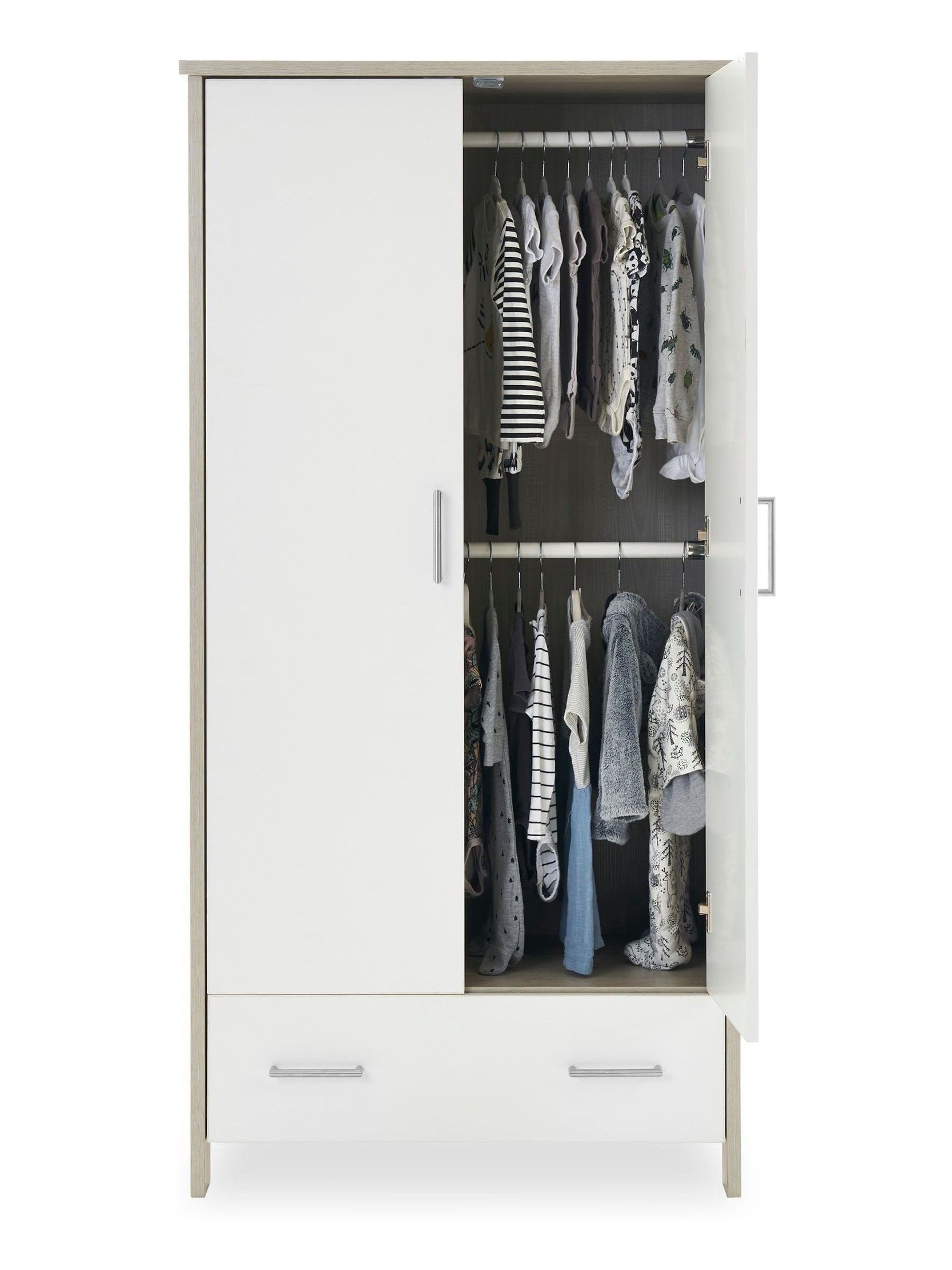 Obaby Grey Wash and White Nika Double Wardrobe - Image 3 of 4