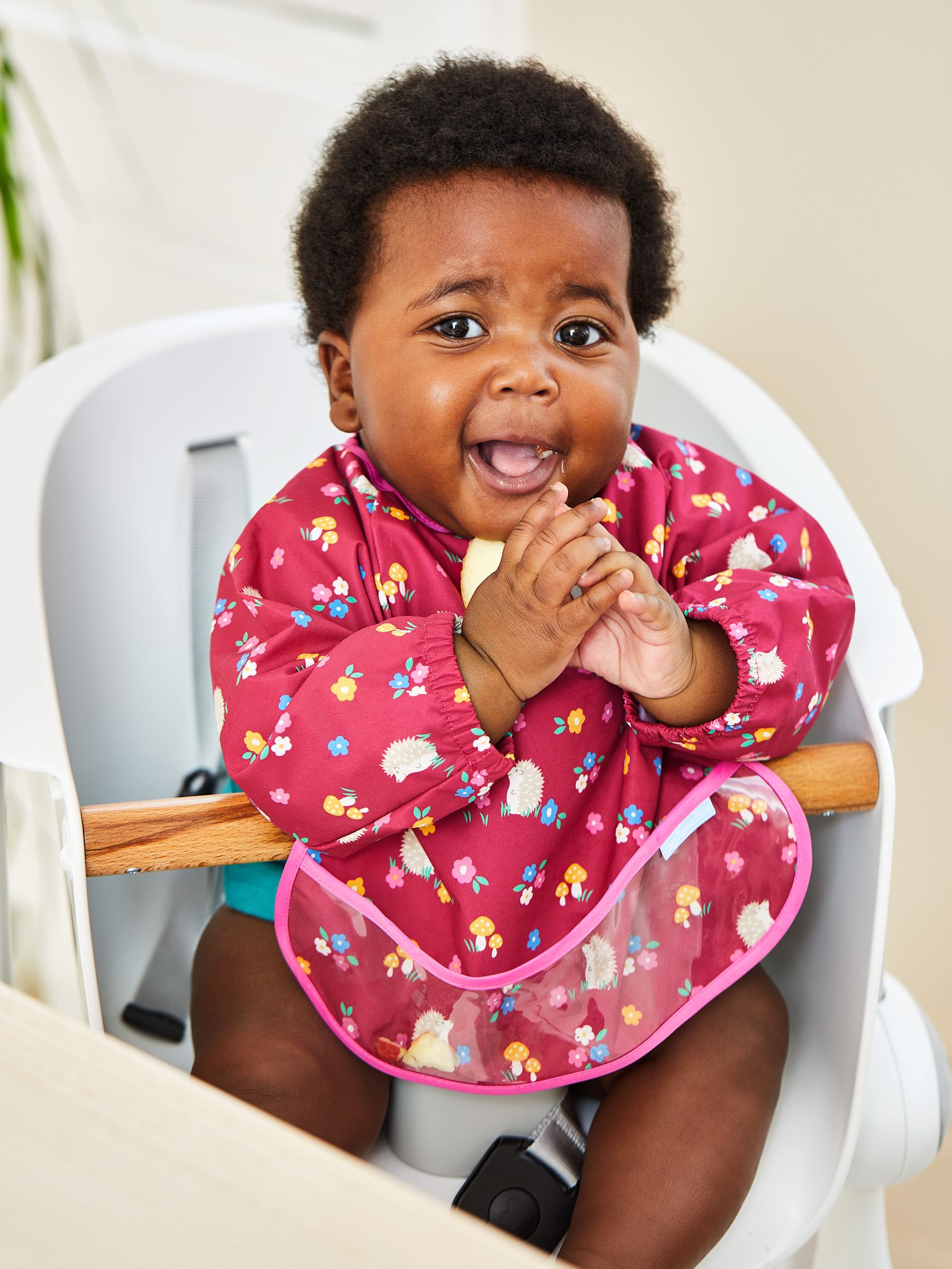 Berry Pink Hedgehog Deluxe Sleeved Bib - Image 2 of 5