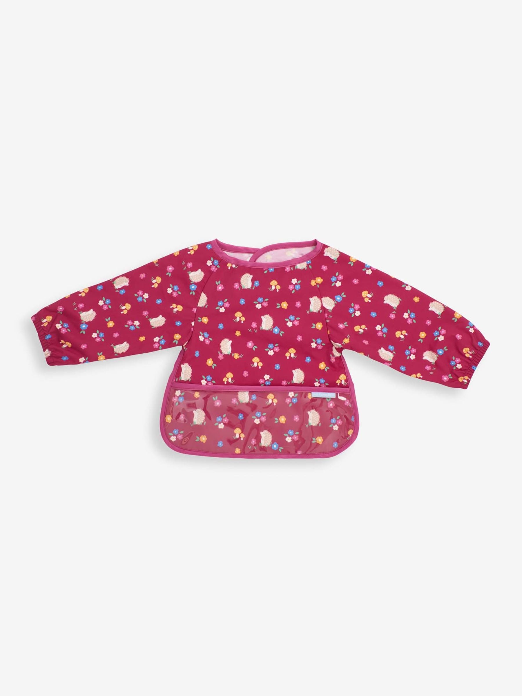 Berry Pink Hedgehog Deluxe Sleeved Bib - Image 5 of 5