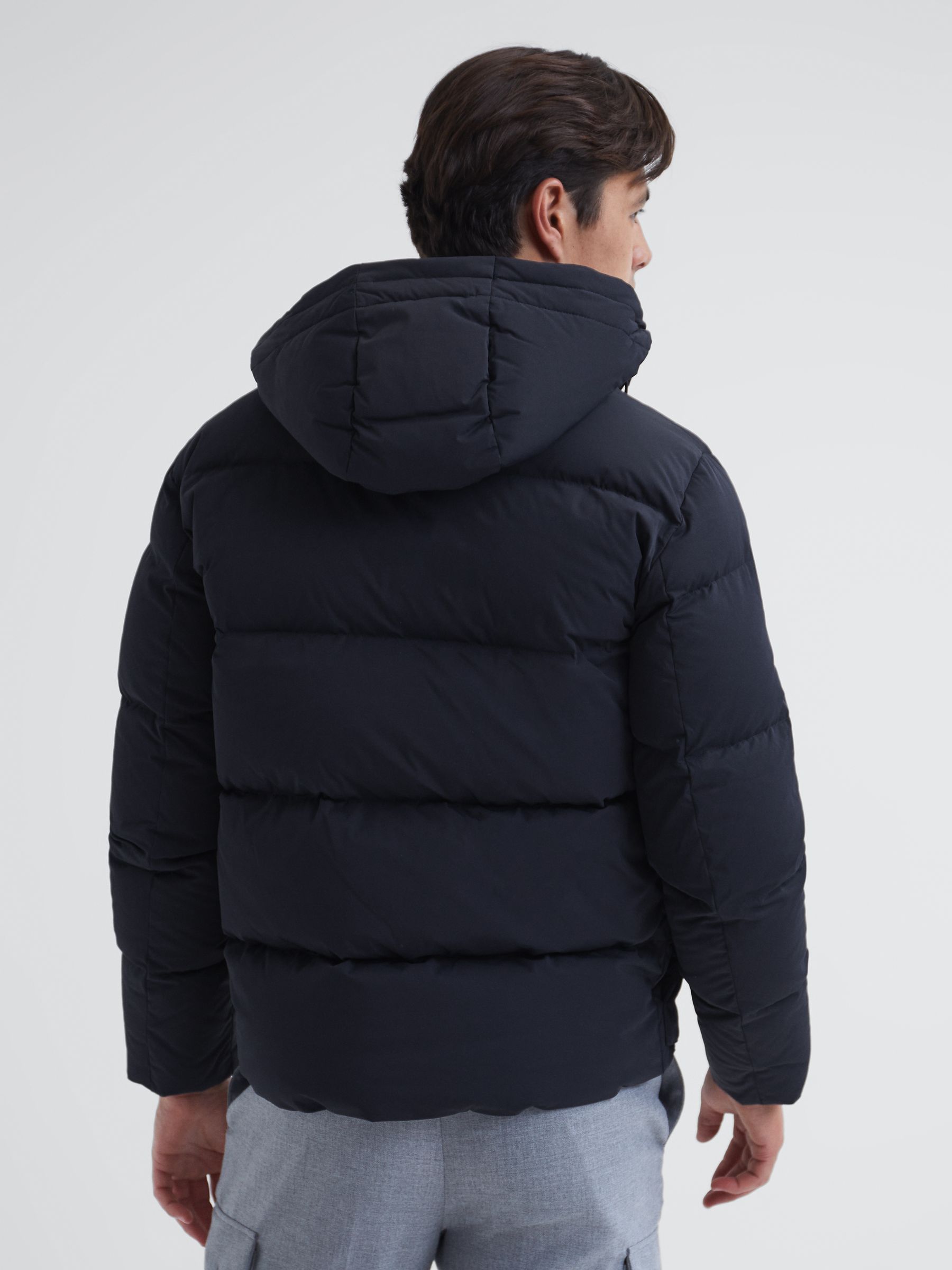 Short Puffer Jacket in Navy - Image 5 of 6
