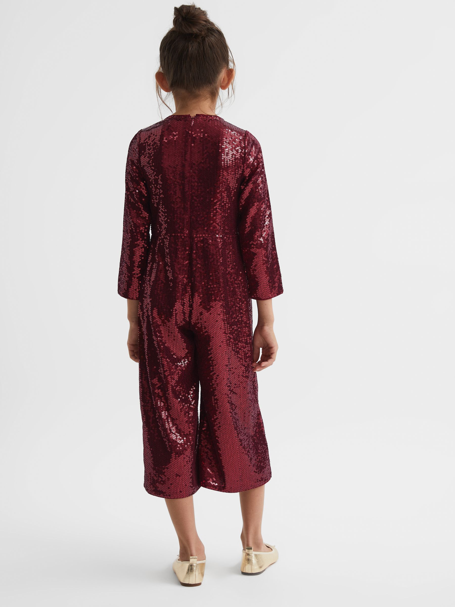 9-12 yrs Sequin Jumpsuit in Berry - Image 5 of 6