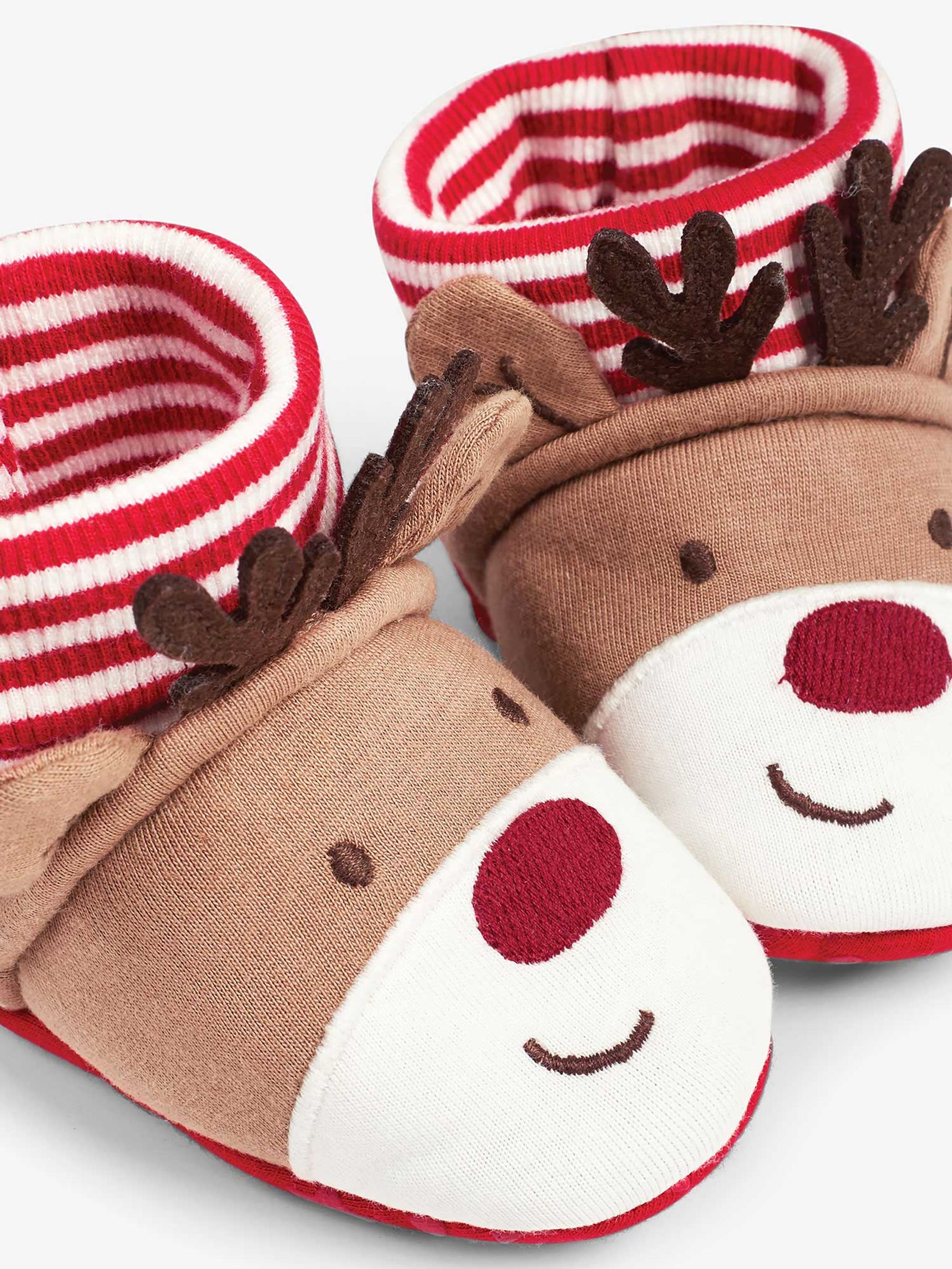 Red Reindeer Baby Slippers - Image 2 of 3