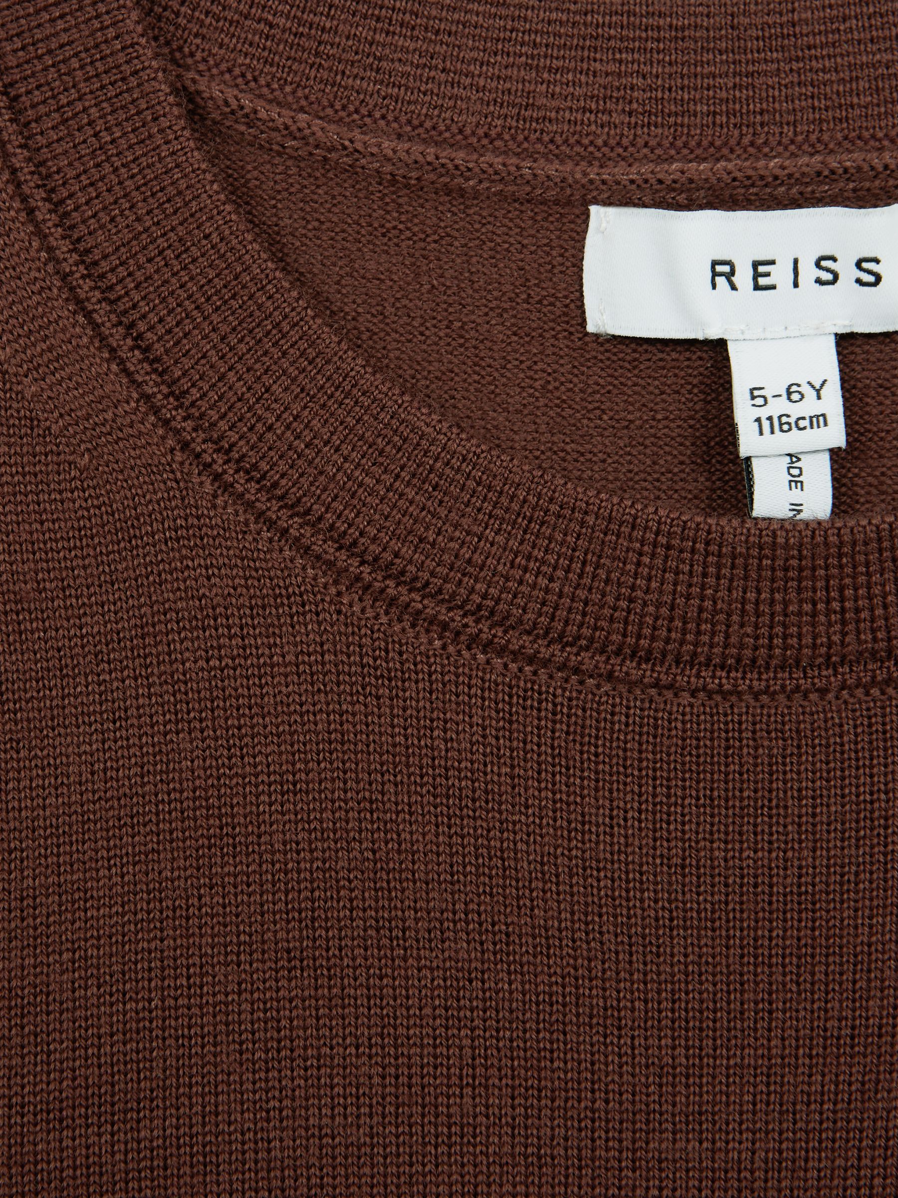 Junior Crew Neck Knitted Jumper in Rust - Image 6 of 6