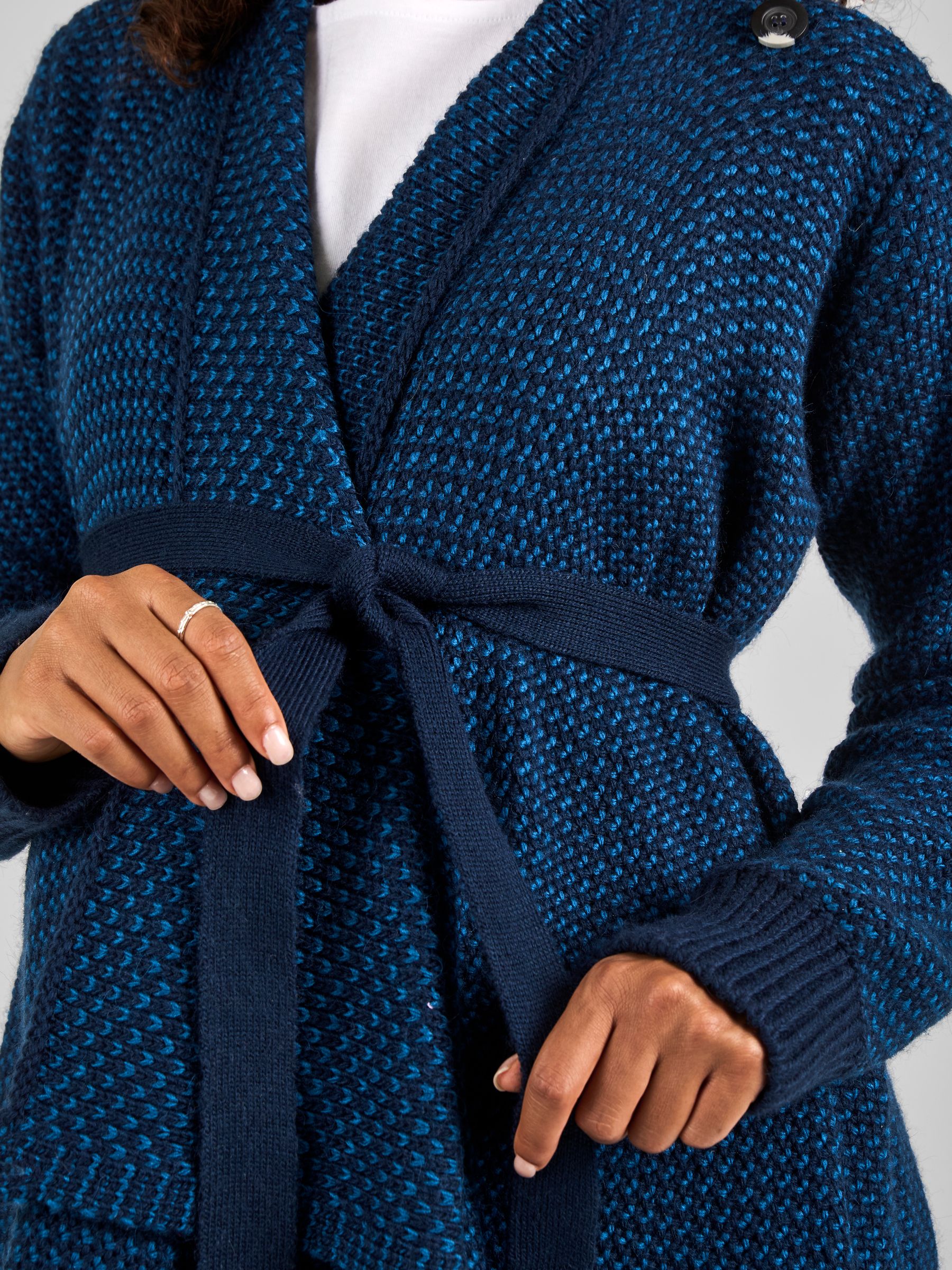 Teal Blue Drape Maternity & Nursing Cardigan - Image 4 of 4