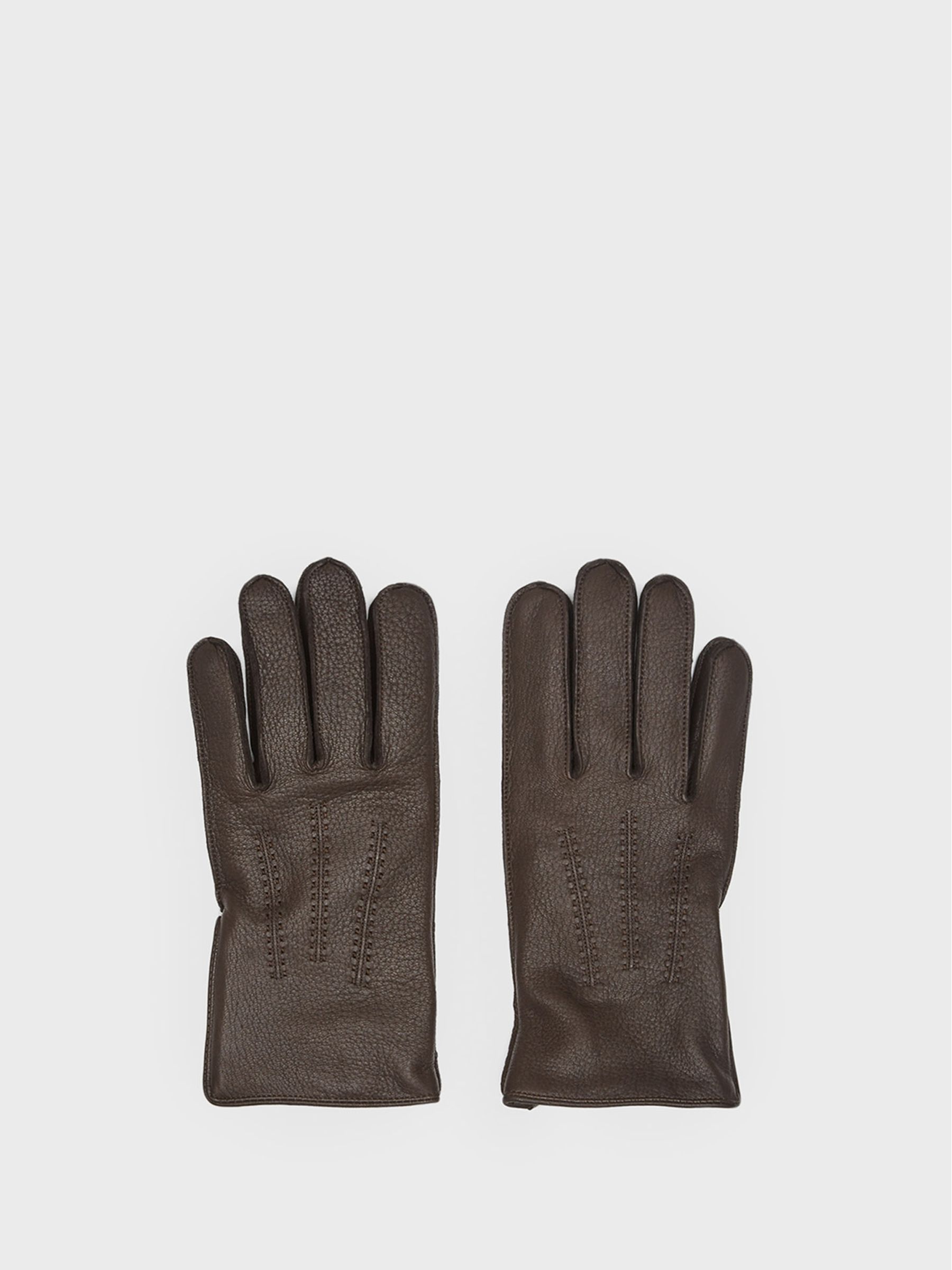 Leather Gloves in Chocolate - Image 1 of 4 Leather Gloves in Chocolate - Image 1 of 4
