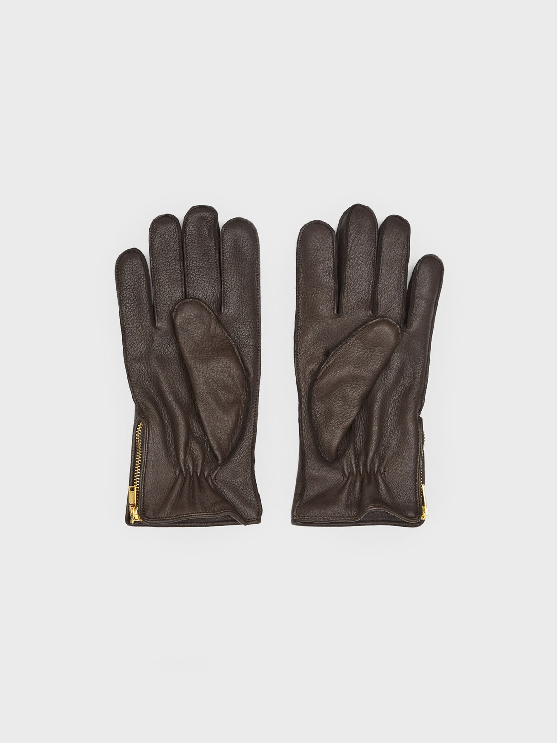 Leather Gloves in Chocolate - Image 3 of 4