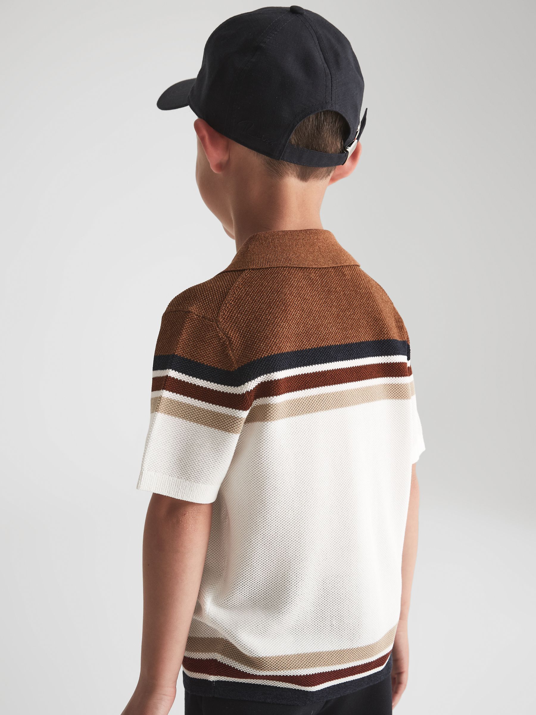 Senior Cuban Collar Panel Detail Shirt in Rust - Image 5 of 6