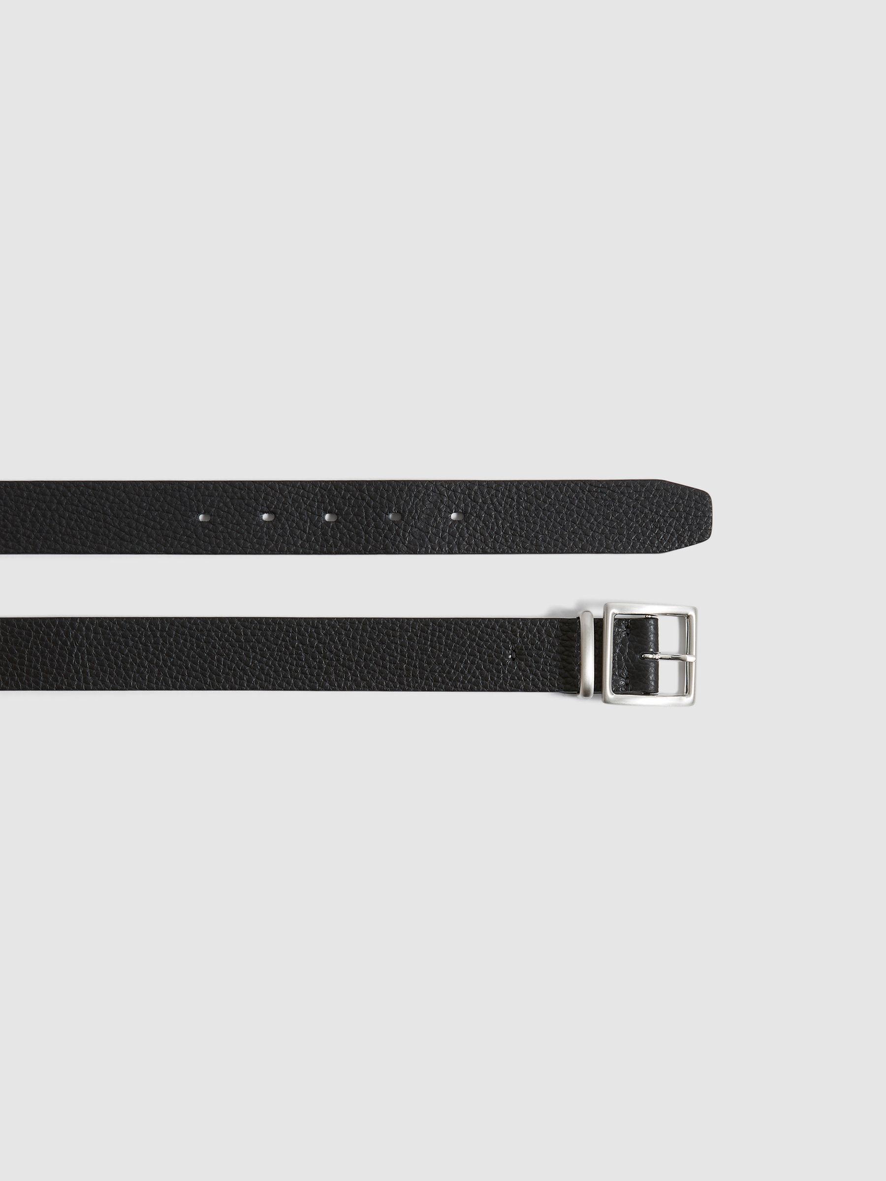 Grained Leather Belt in Black - Image 6 of 7