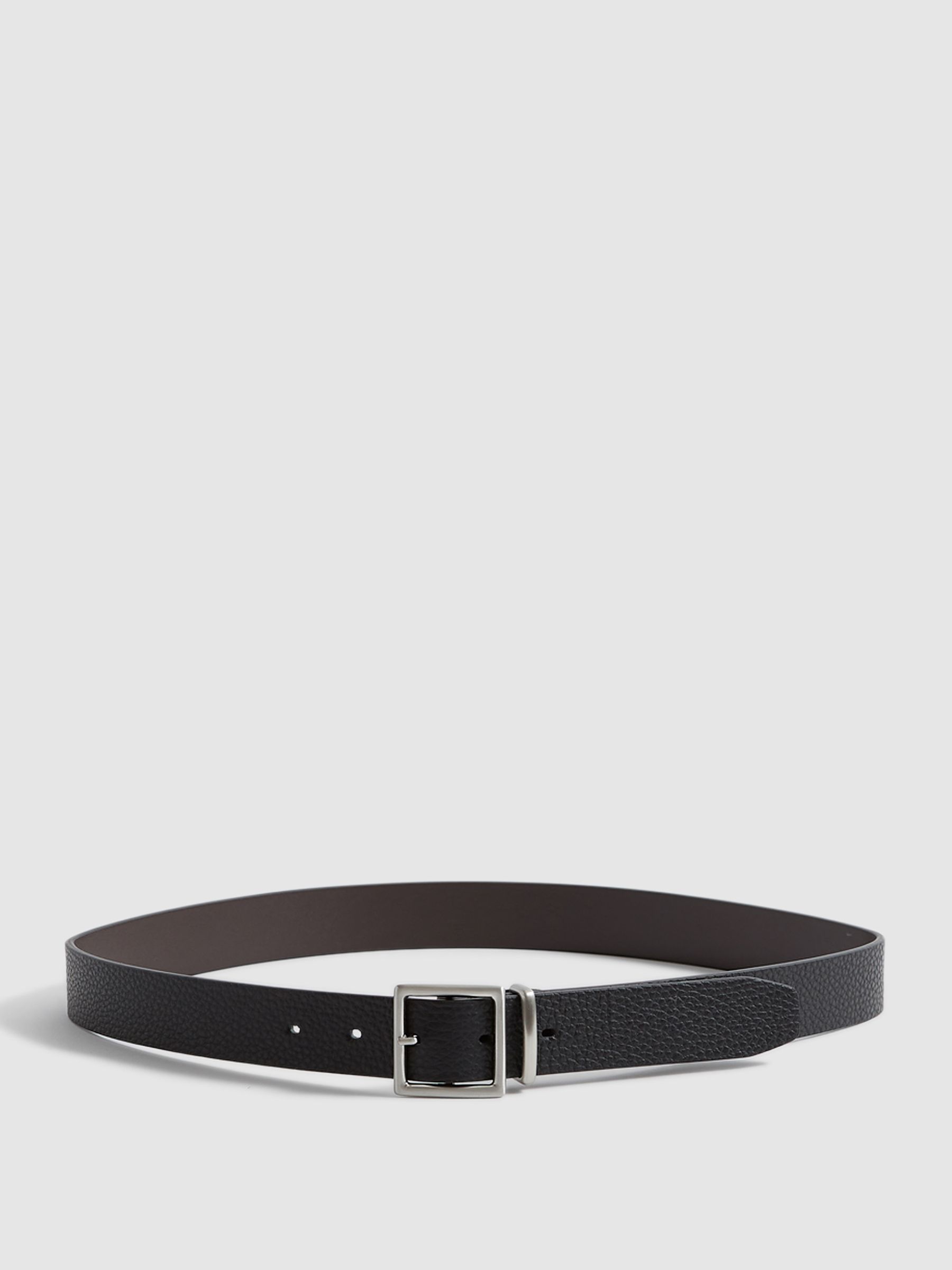 Grained Leather Belt in Black - Image 7 of 7