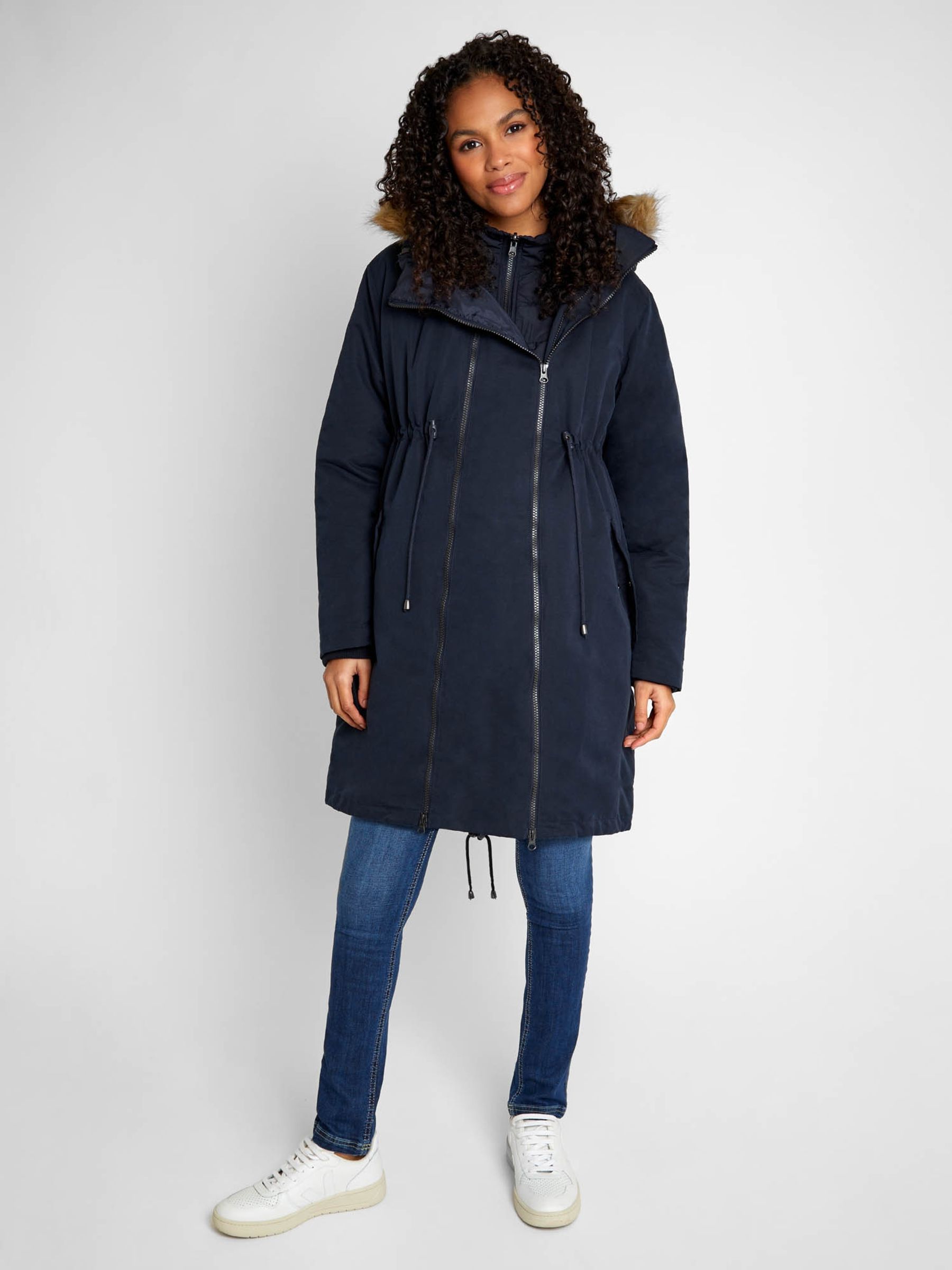 Navy Blue 5-in-1 All Seasons Maternity Parka - Image 1 of 10