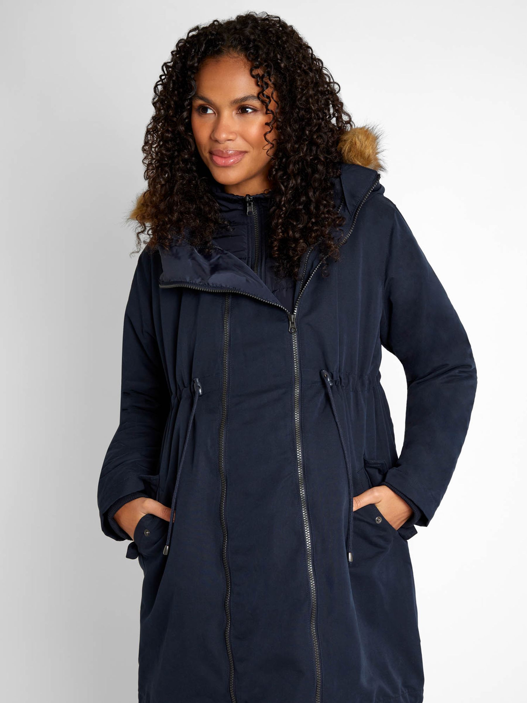 ☆yk.maman☆ Navy Blue 5-in-1 All Seasons Maternity Parka | JoJo Maman Bébé USA