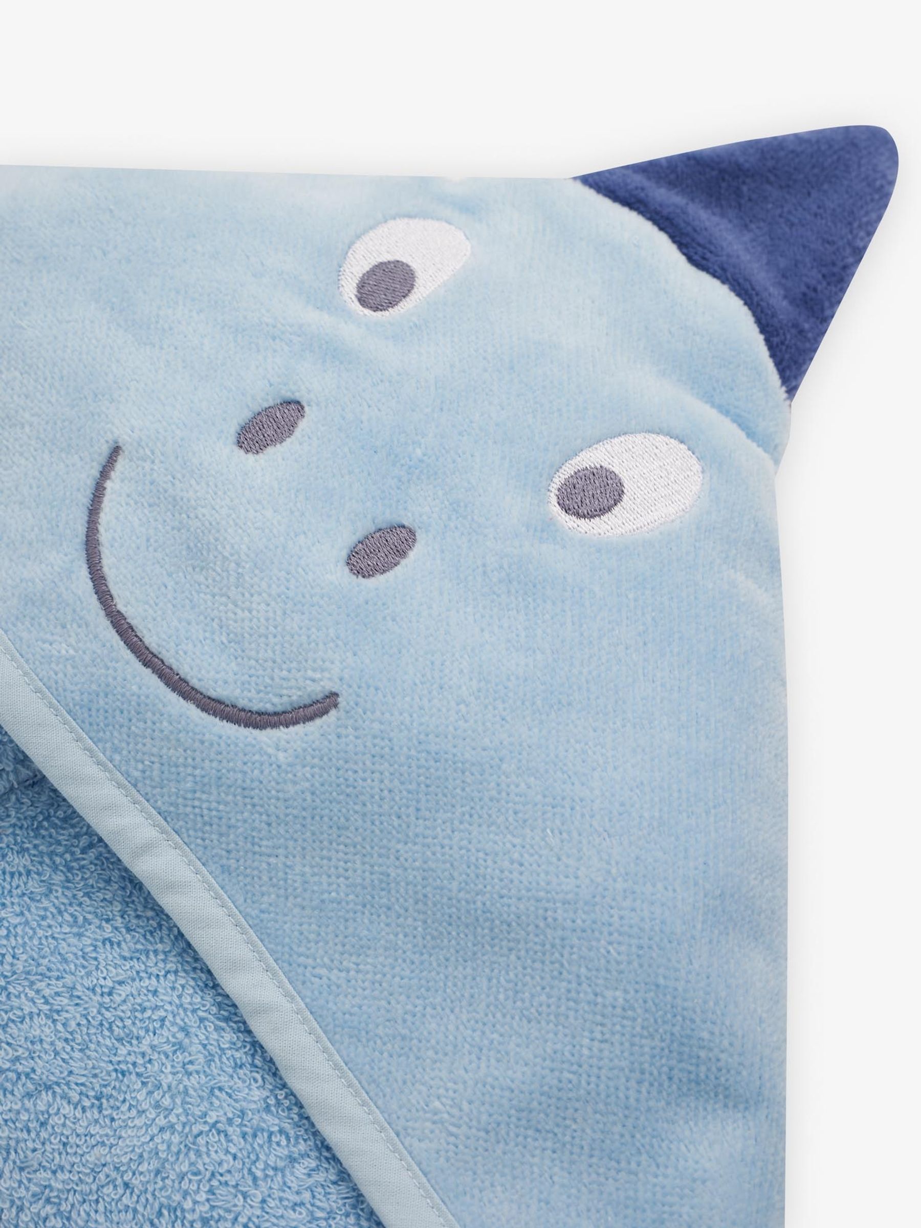 Blue Dino Character Hooded Towel - Image 3 of 4