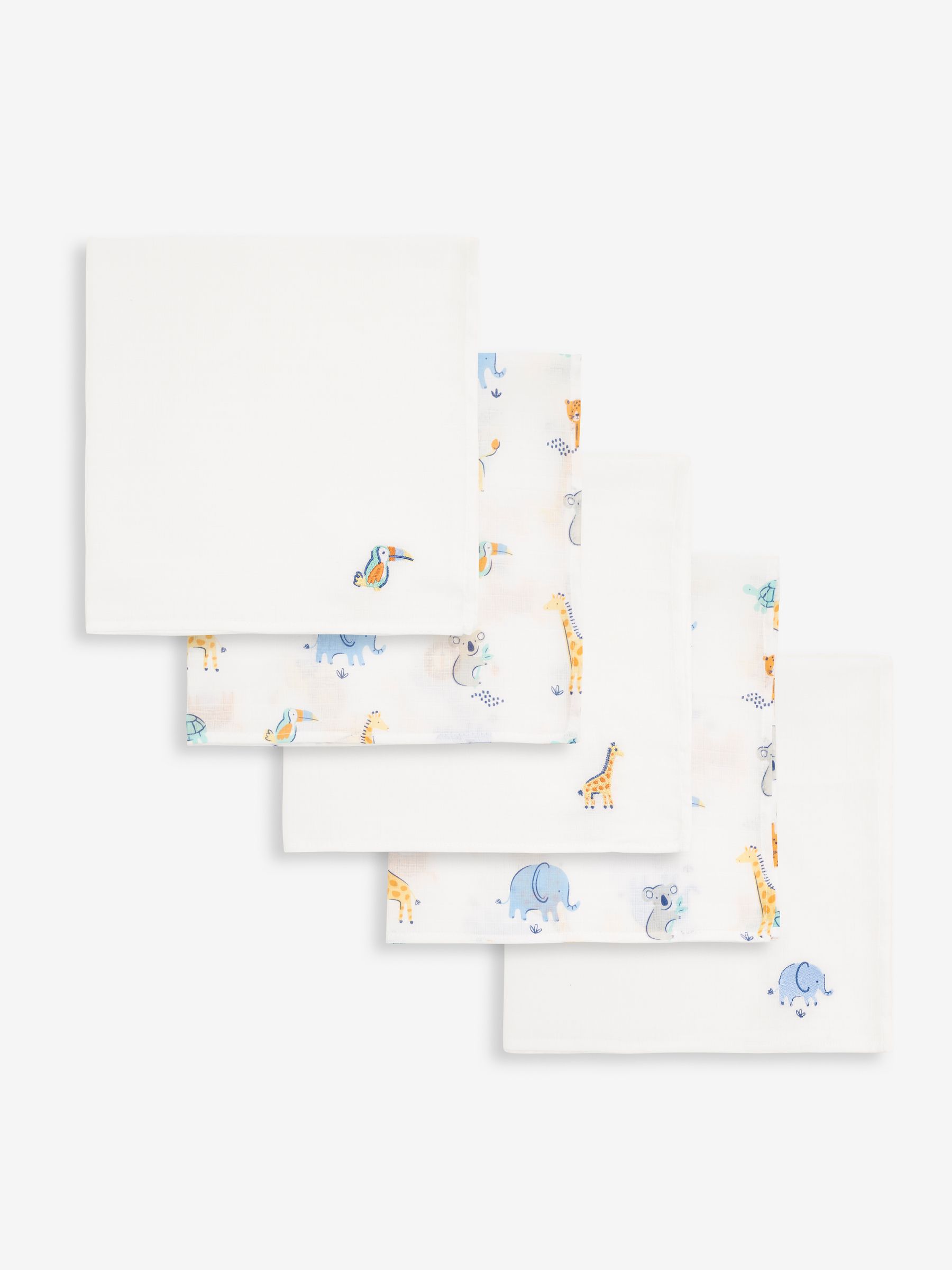 5-Pack Safari Embroidered Muslins in - Image 2 of 2