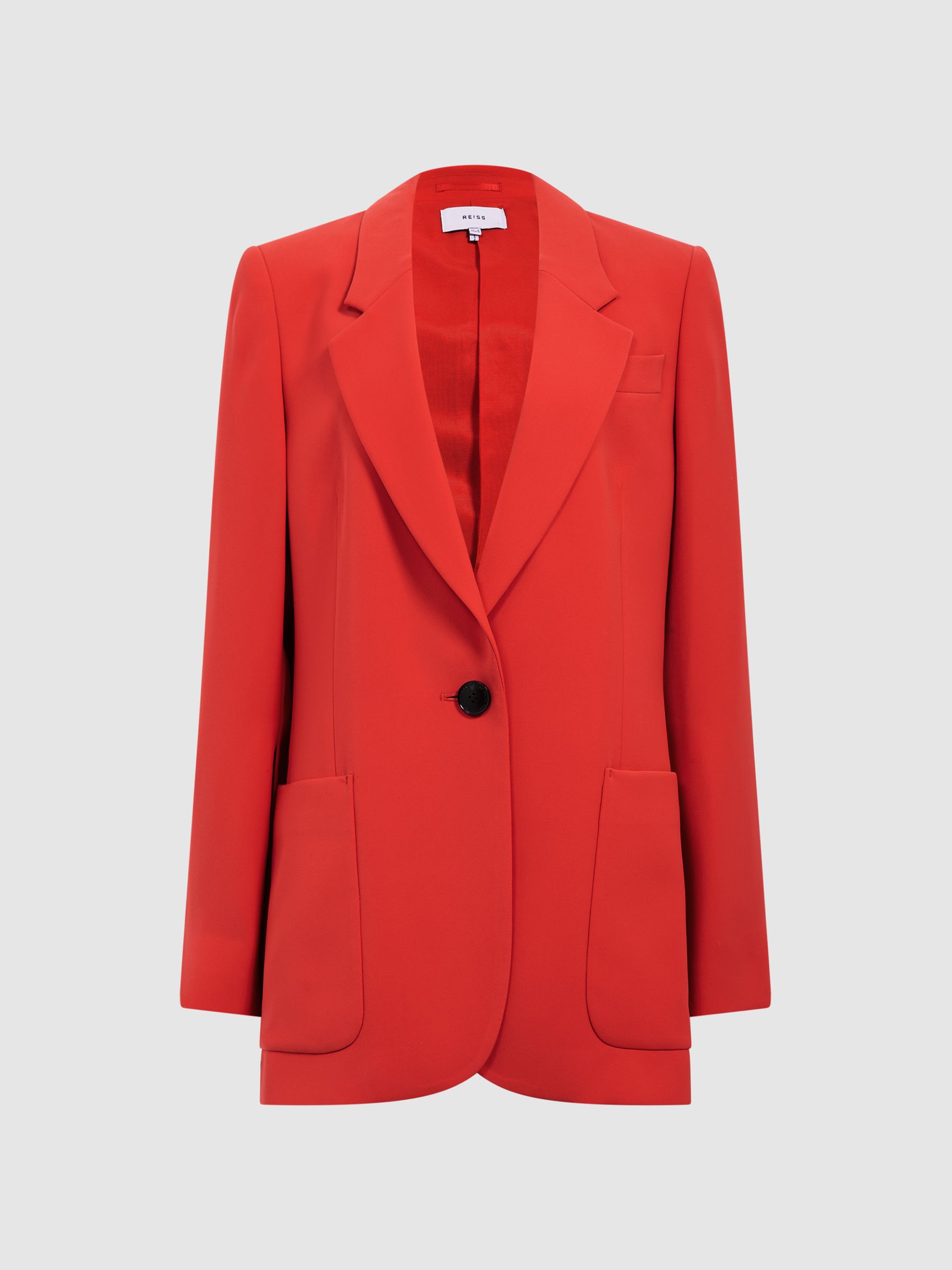 Single Breasted Split Sleeve Tailored Fit Blazer in Coral - Image 2 of 7